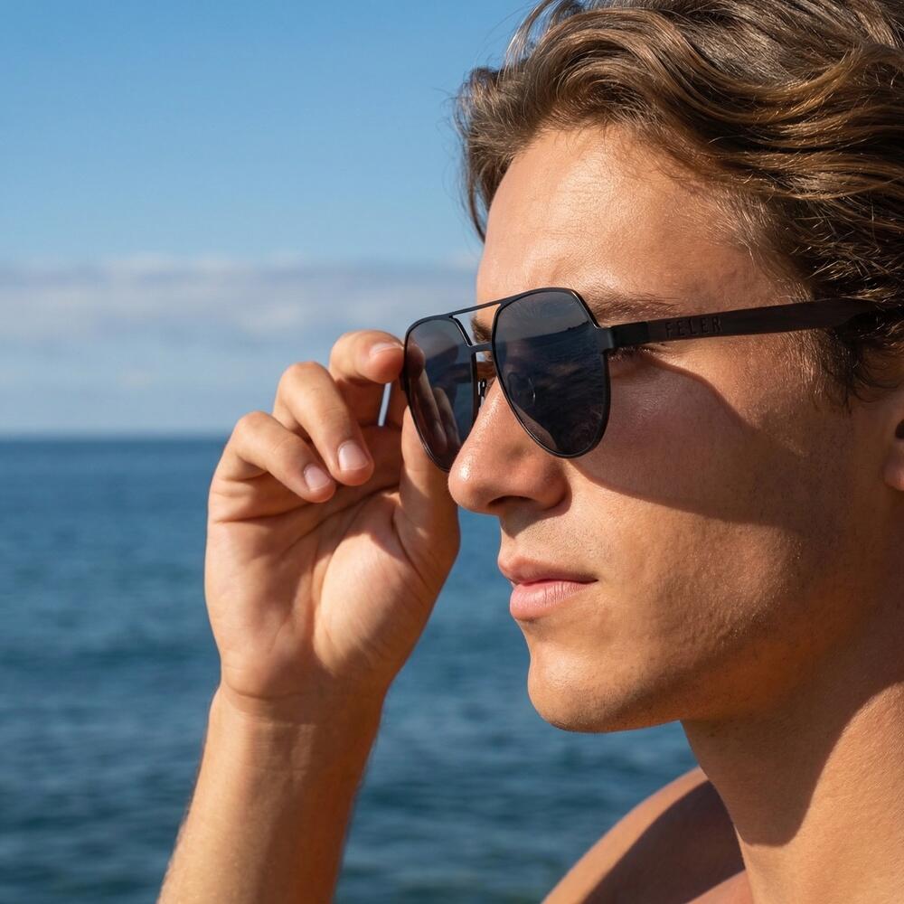 Lunettes de soleil en bois Feler 2805-1 unisexe, taille 55 mm 4/6