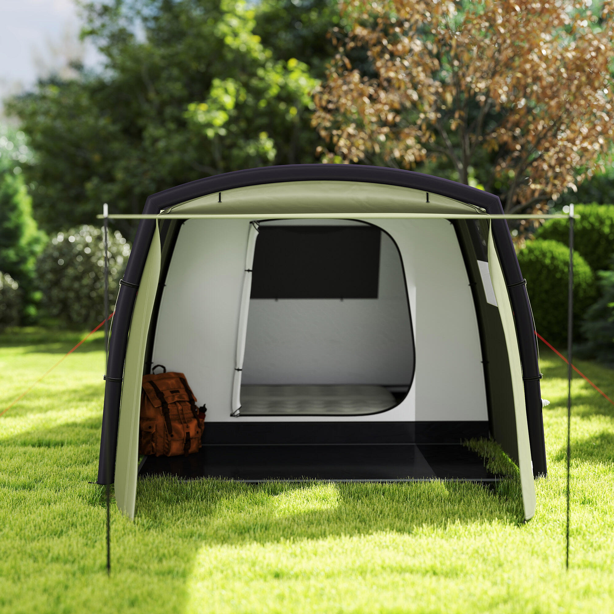 Tienda Campaña Inflable Outsunny 440x280x195 cm Verde 4/5