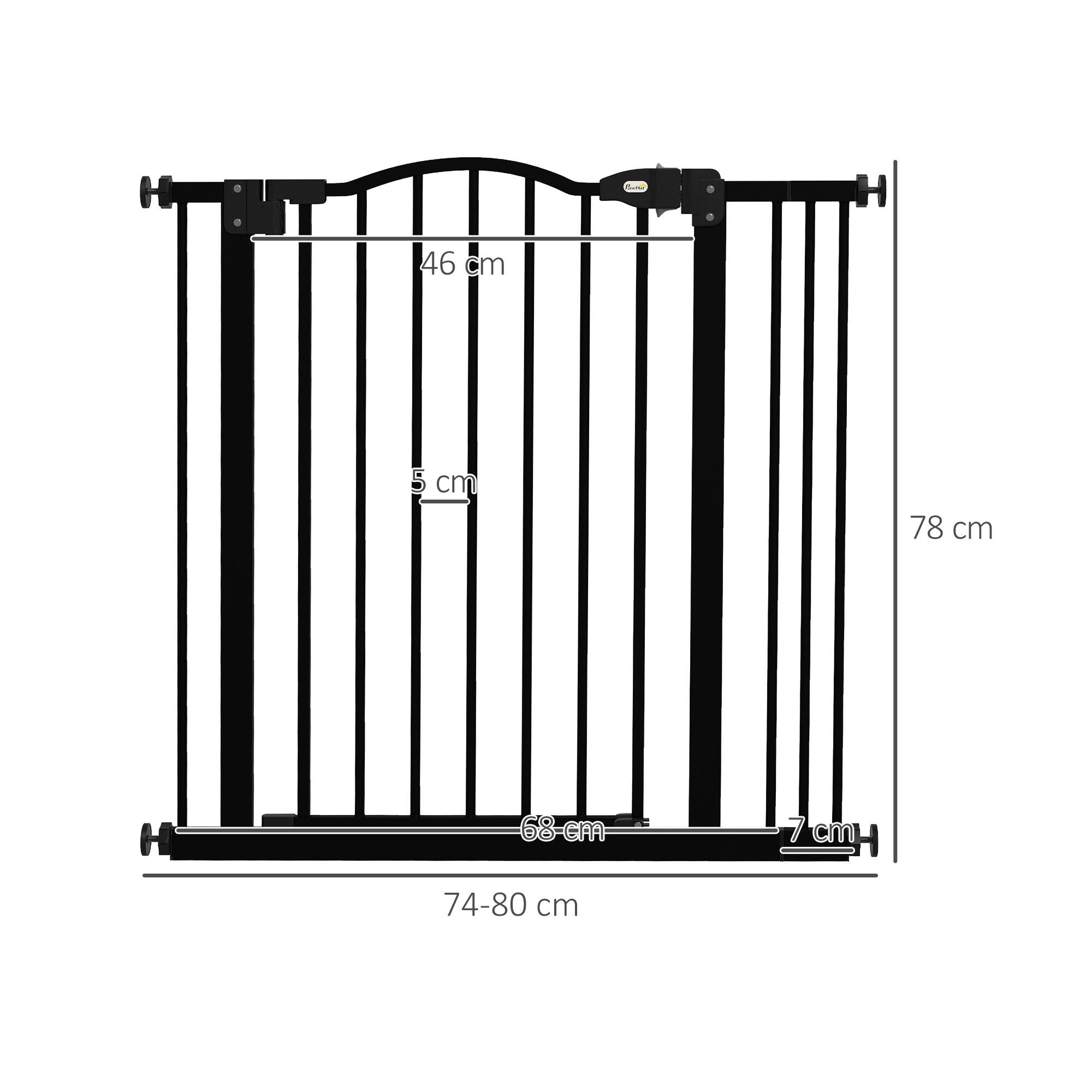 Barreira de segurança 74-87x78 cm preto PawHut 3/5