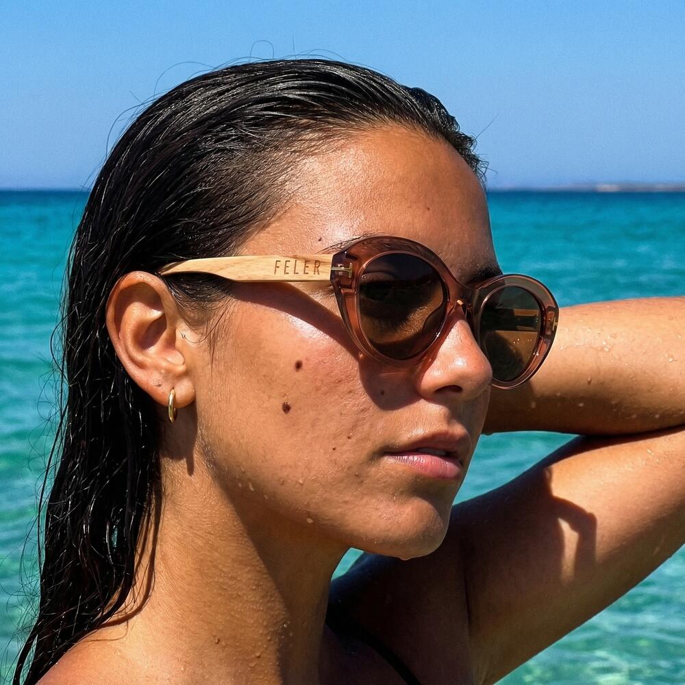 Lunettes de soleil en bois Feler 2611-2 unisexe, taille 52 mm 4/6