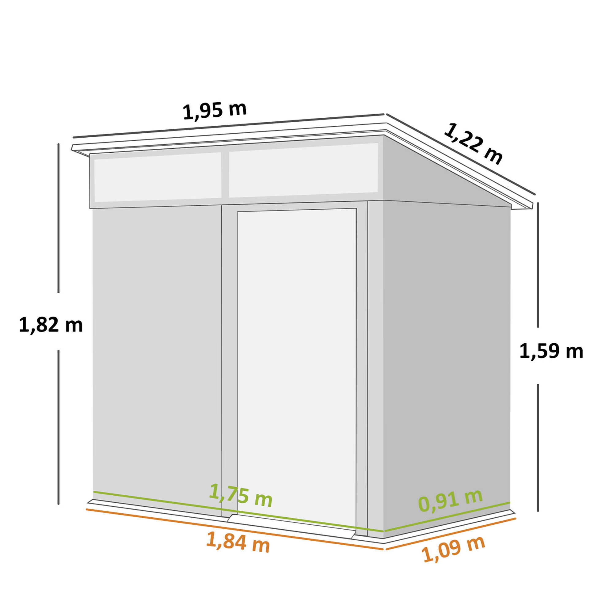 Abrigo de armazenamento 195x122x159-1,82 m marrom Outsunny 3/7