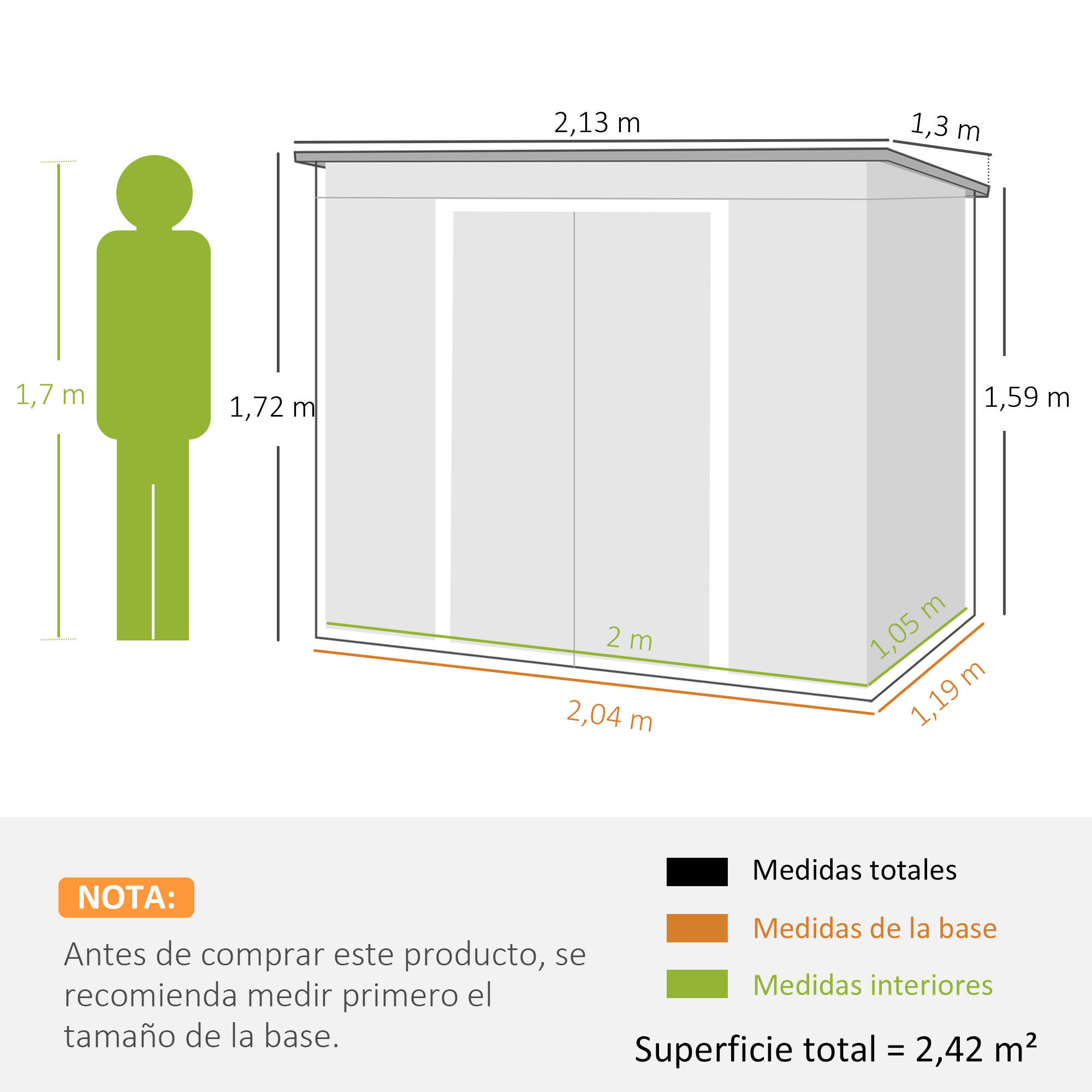 Abrigo 213x130x173 cm cinza escuro/cinza de carvão Outsunny 3/5
