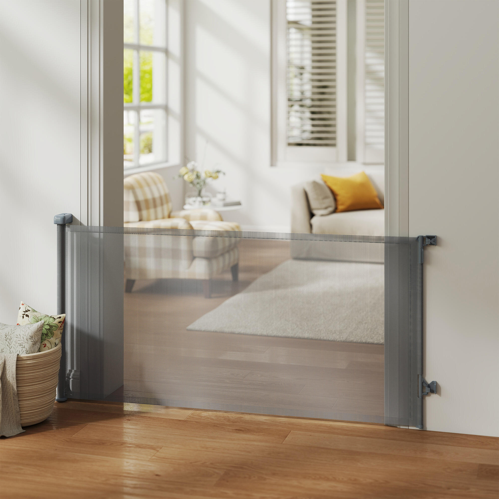 Barrera para Perros PawHut 189x9x93 cm Gris 2/5
