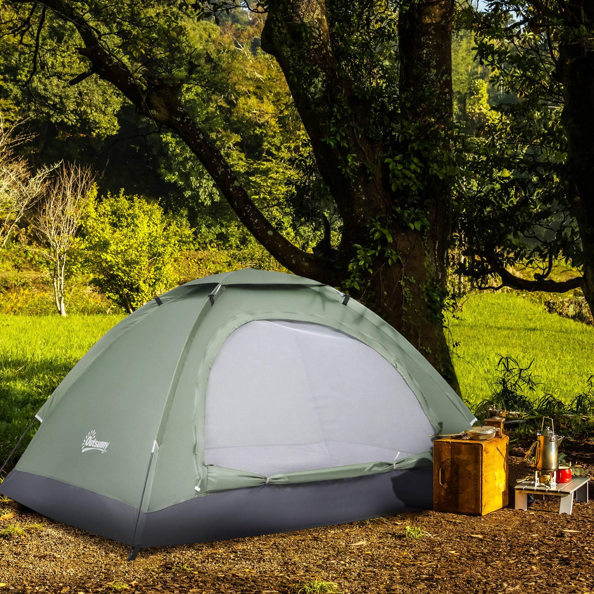 Tenda campismo 206x152x110 cm verde Outsunny 2/7