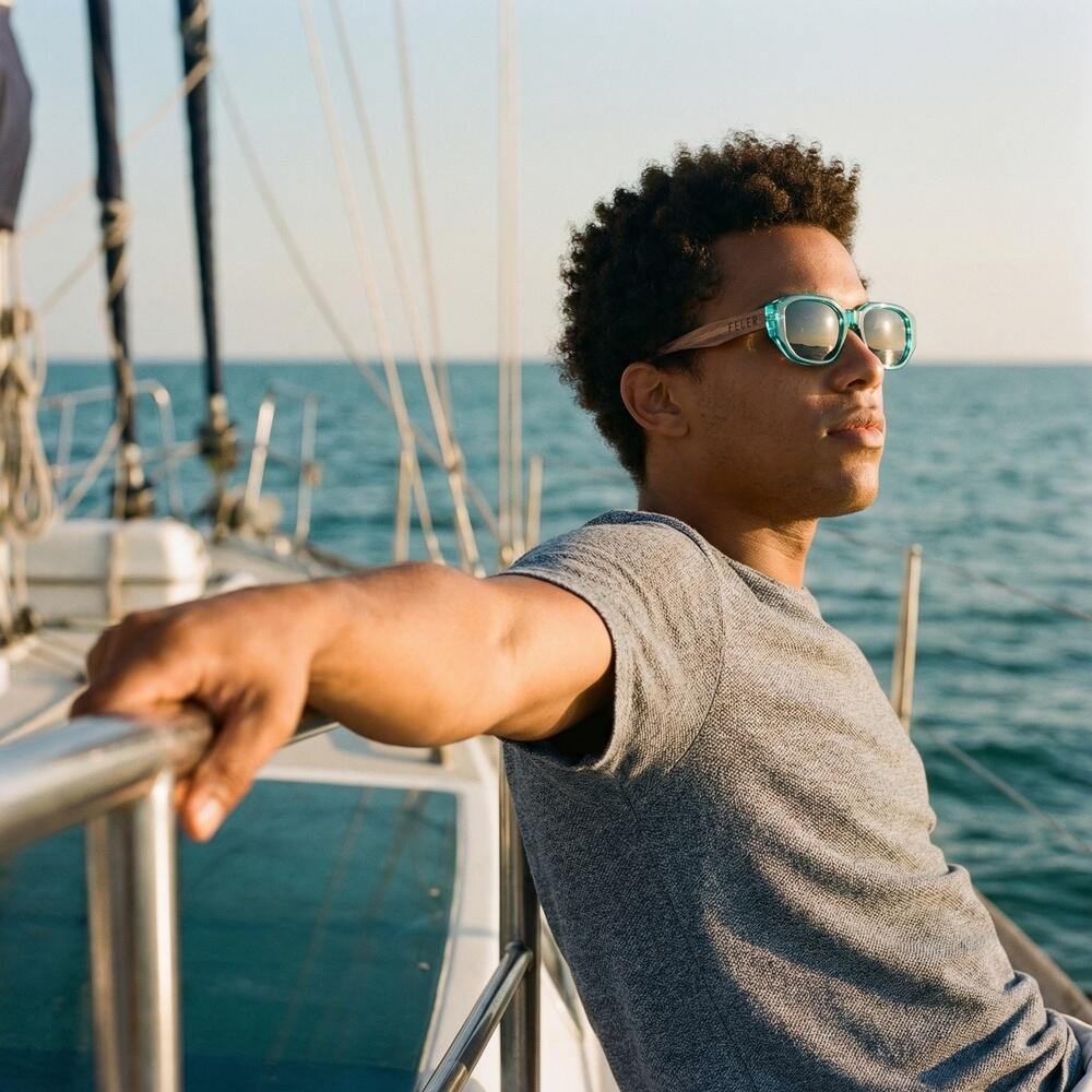 Lunettes de soleil en bois Feler 2617-4 unisexe, taille 52 mm 4/6