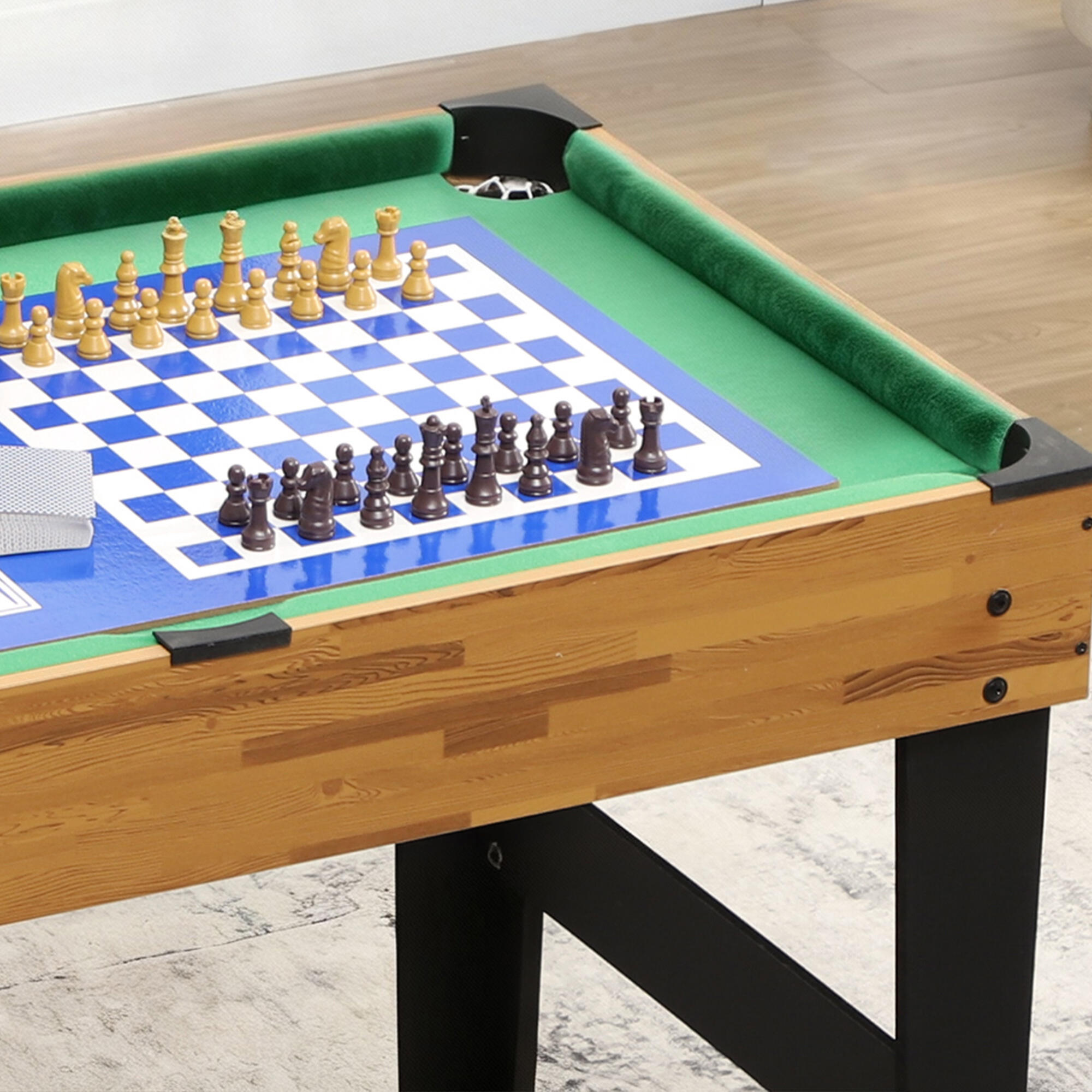 Mesa multijogos 121x109x80 cm madeira e preto SPORTNOW 5/5