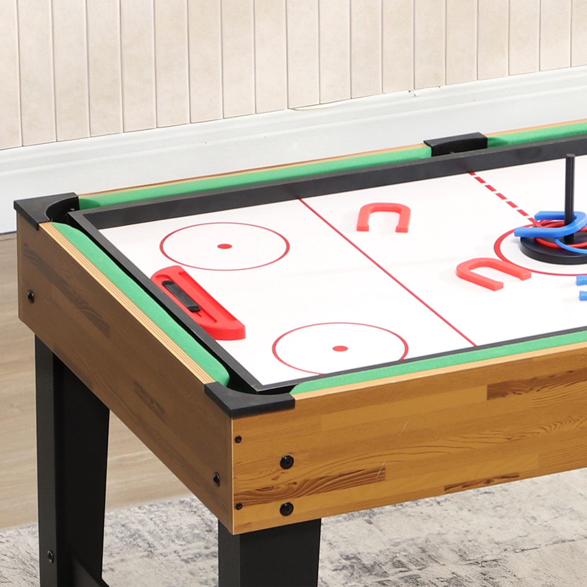 Mesa multijogos 121x109x80 cm madeira e preto SPORTNOW 4/5