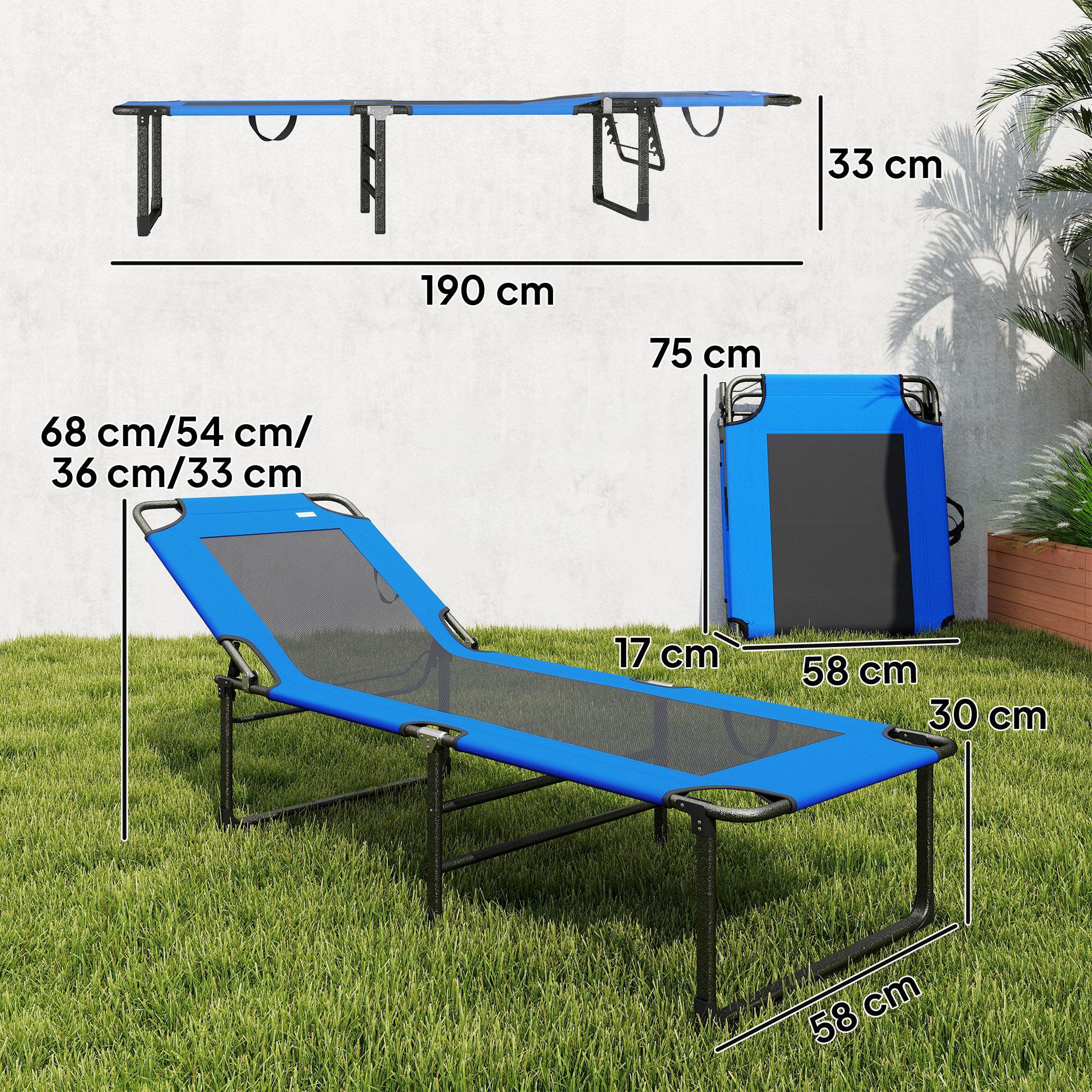 Espreguiçadeira Outsunny Azul 3/5