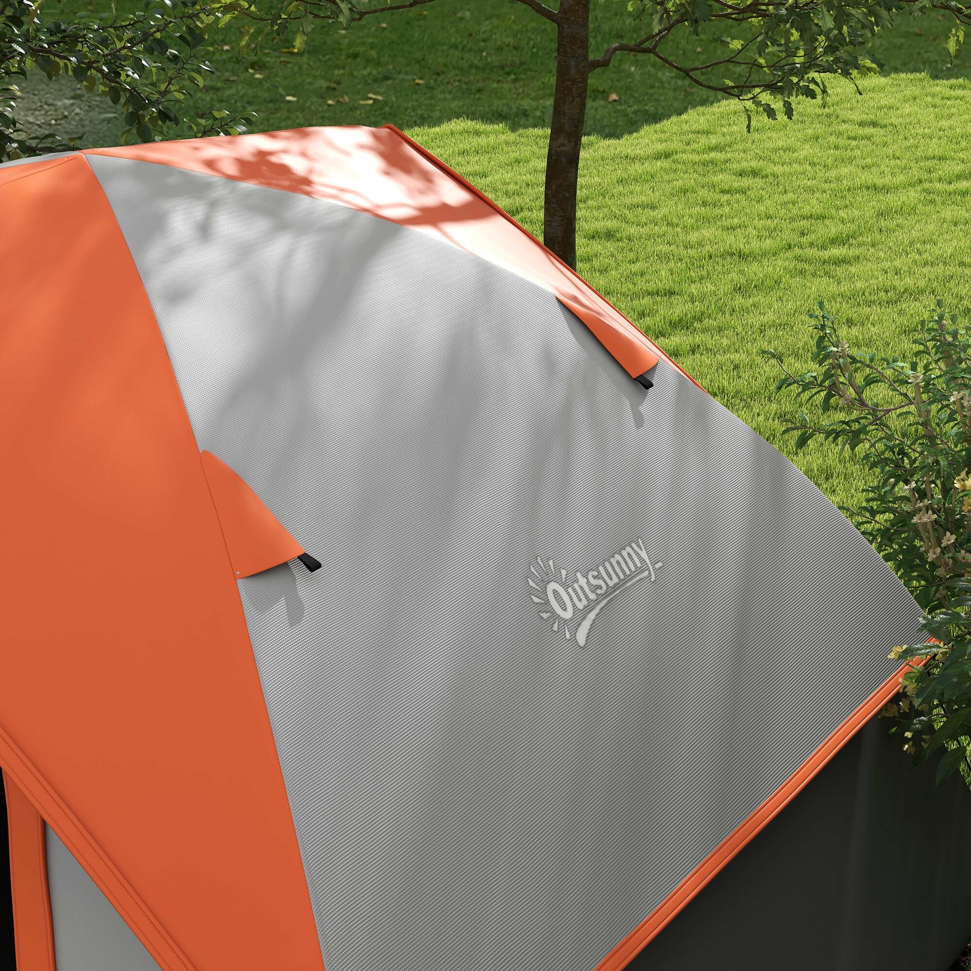 Tienda de Campaña Outsunny 210x150x110 cm Gris y Naranja 5/5