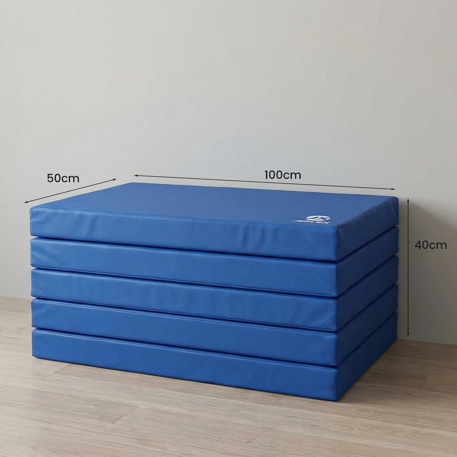 Tapete de ginástica 250 x 100 x 8 cm azul, tapete de espuma dobrável Jeflex 7/7