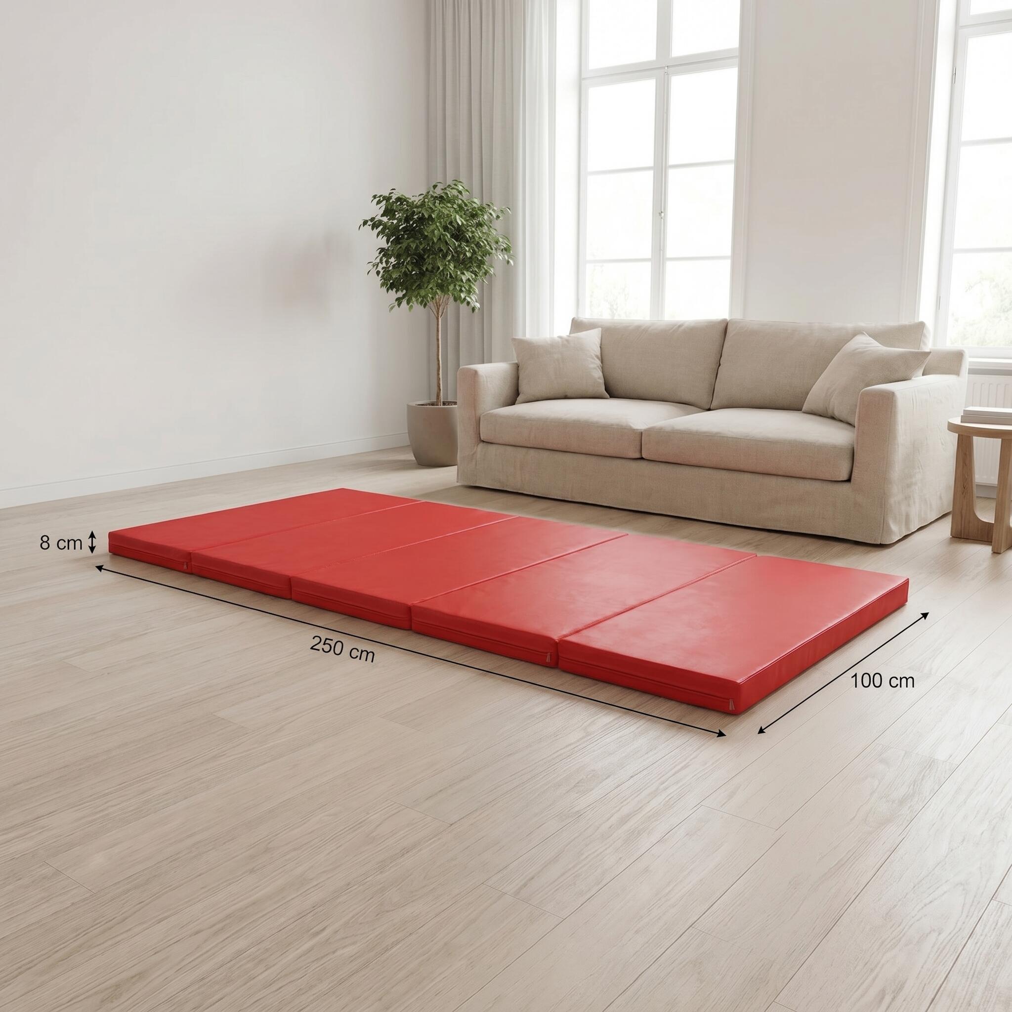 Tapis de gymnastique pliable Jeflex 200 x 100 x 8 cm rouge/noir 4/5