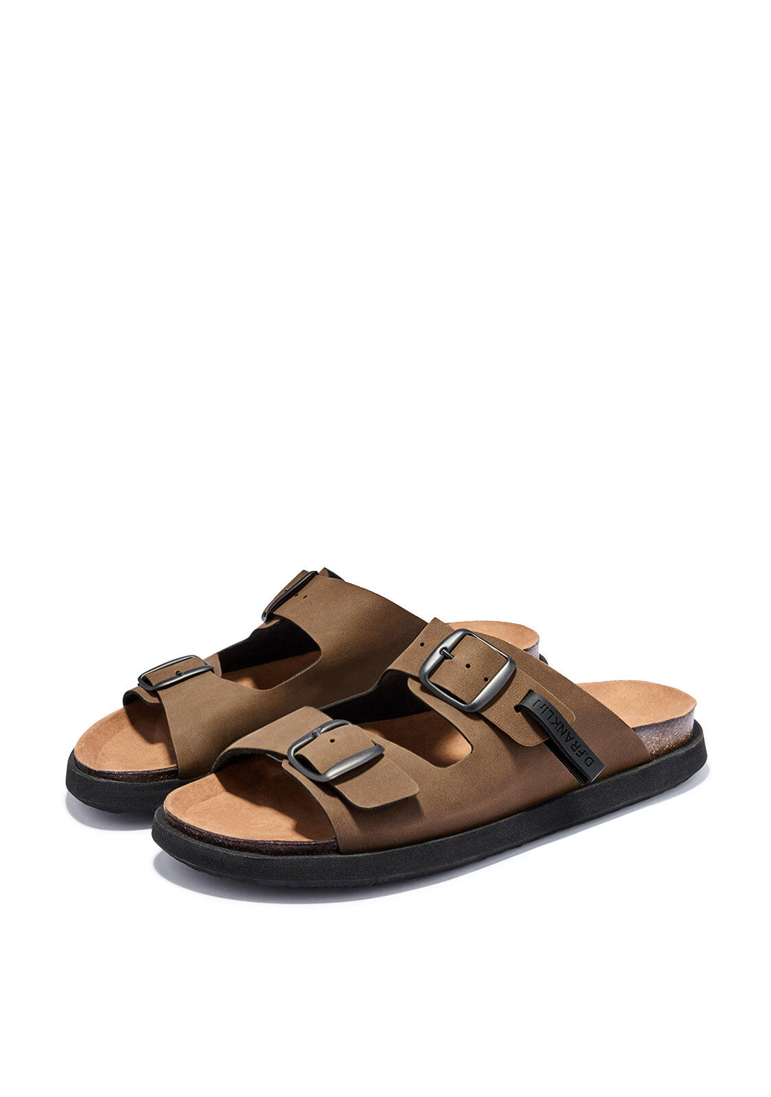 Sandalias de Hombre Cierre Hebilla Color Marrón Vibe Nobuck 2/4