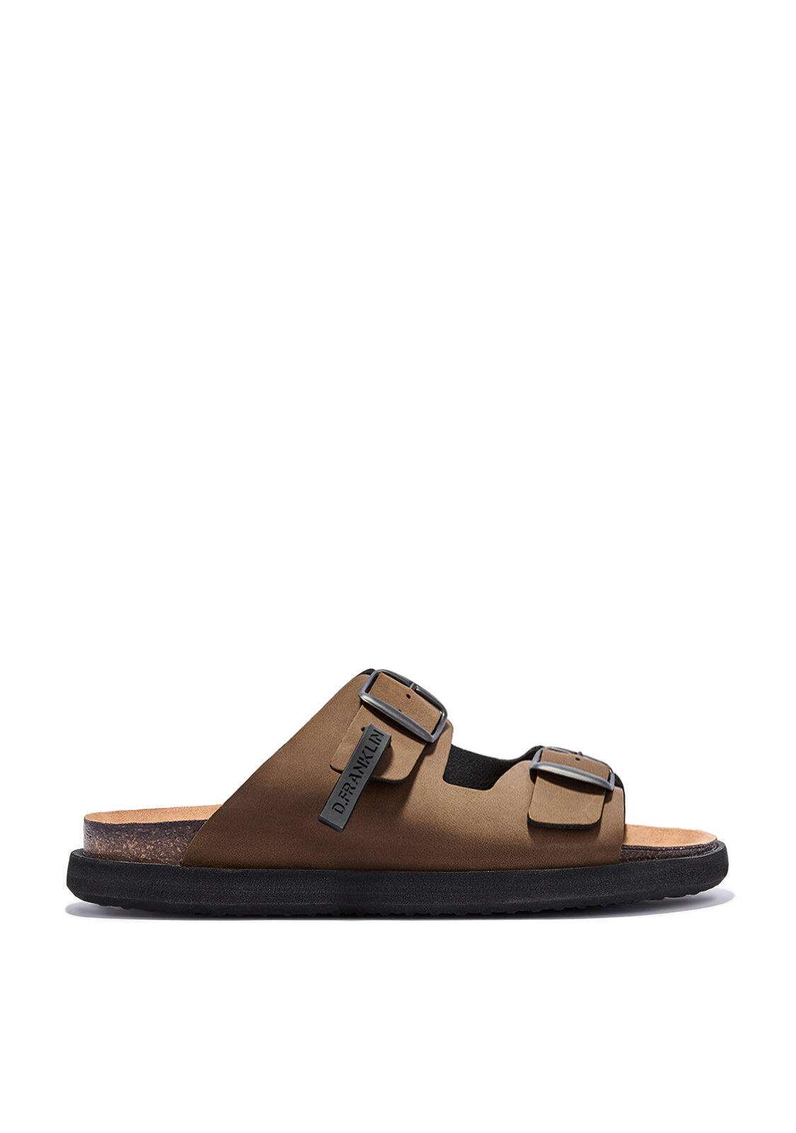 Sandalias de Hombre Cierre Hebilla Color Marrón Vibe Nobuck 1/4