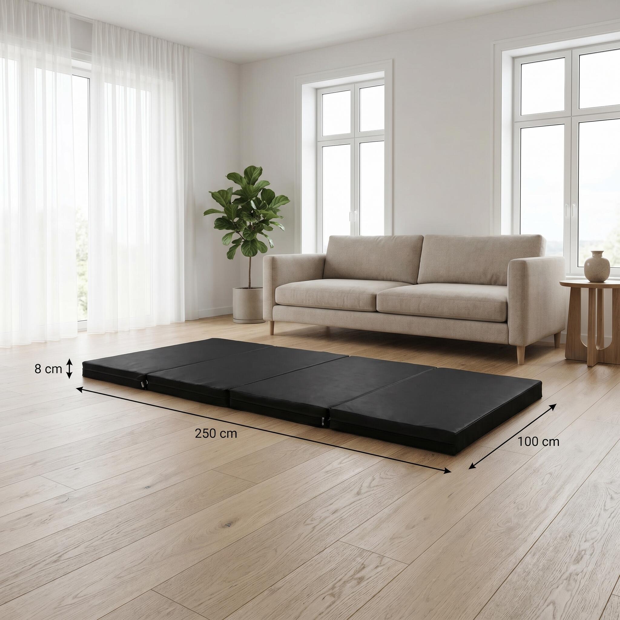 Tapis de gymnastique pliable Jeflex 200 x 100 x 8 cm noir 5/6