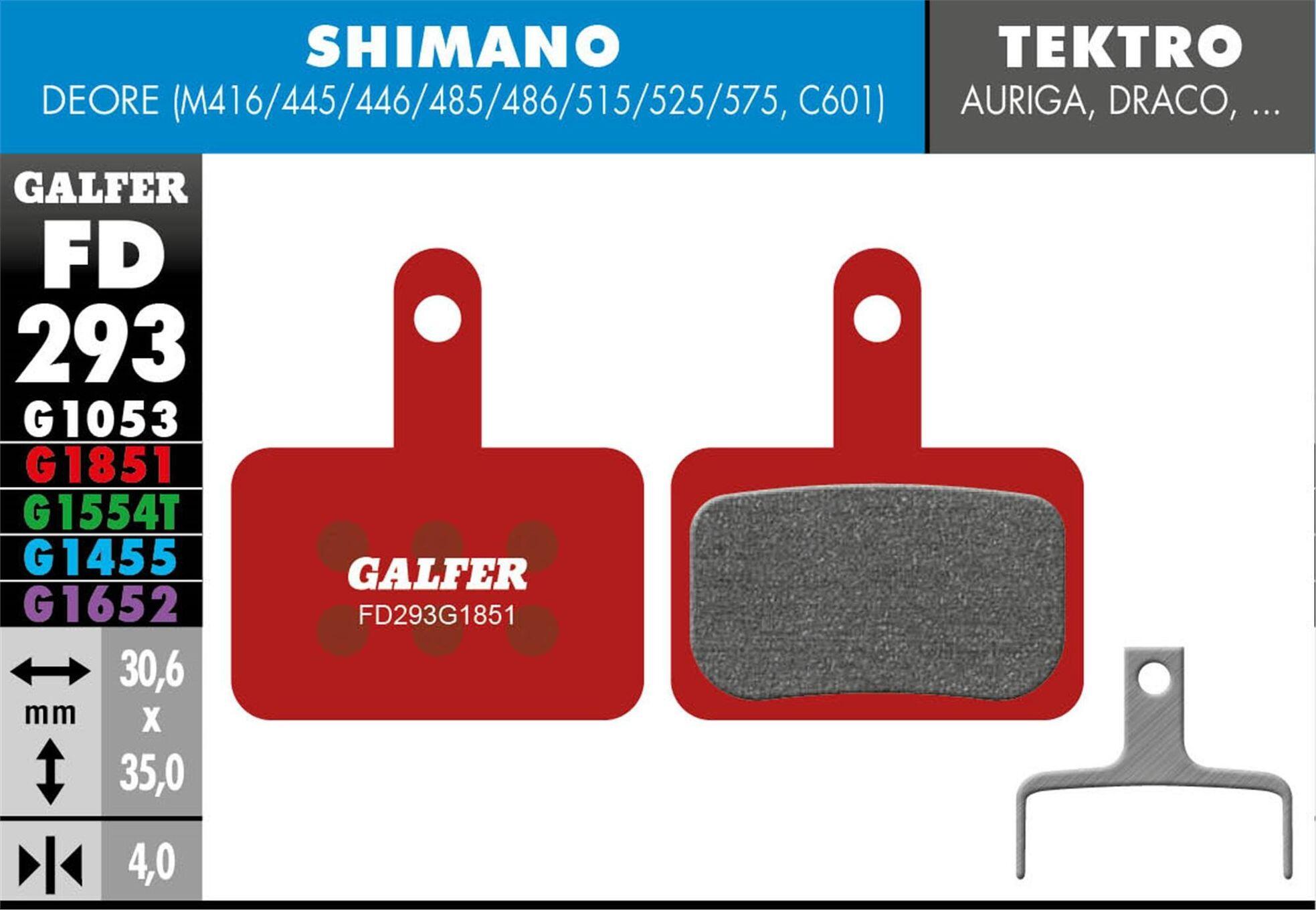 Galfer Advanced FD293 Shimano Deore/Tektro Auriga/Draco/Orion Bremsbeläge 2/3