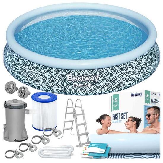 Basen ogrodowy rozporowy Bestway rodzinny dla dzieci 457x107 cm pompa 11w1