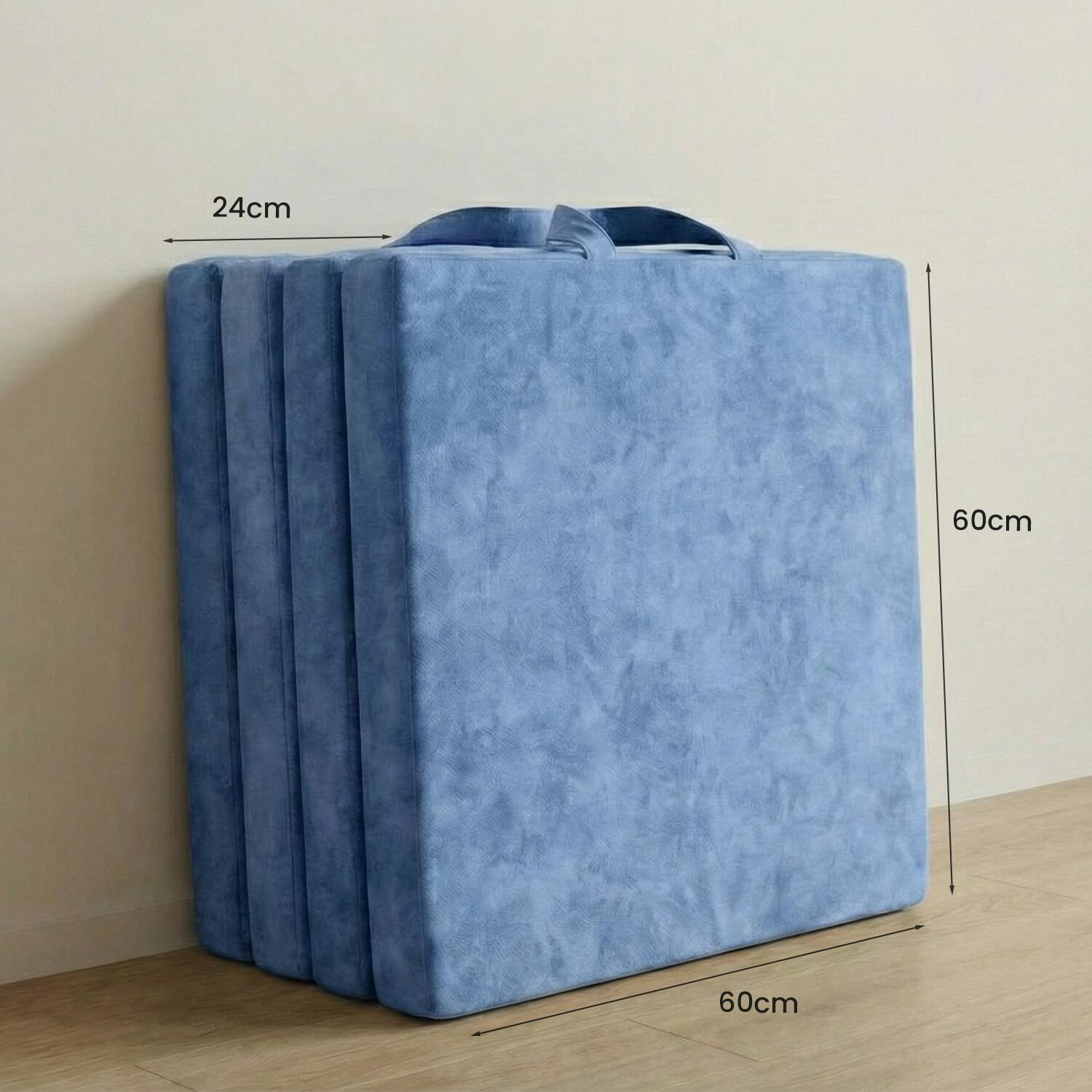 Speelmat Sportmat VELVET DELUXE 120 x 120 x 6 cm blau OEKO-TEX, Jeflex 6/7