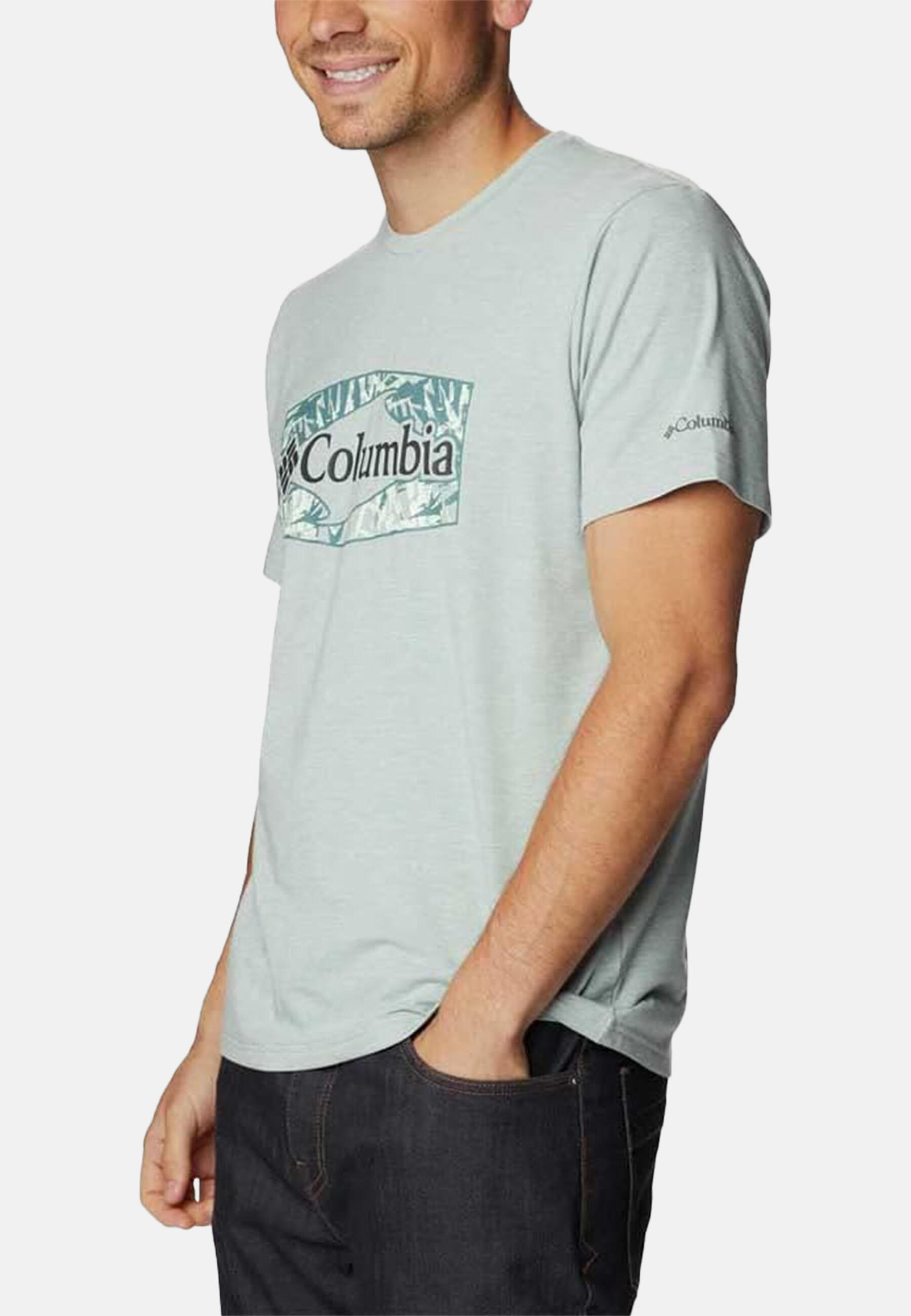 Camiseta Deportiva de Manga Corta Columbia Sun Trek™ Verde 5/6