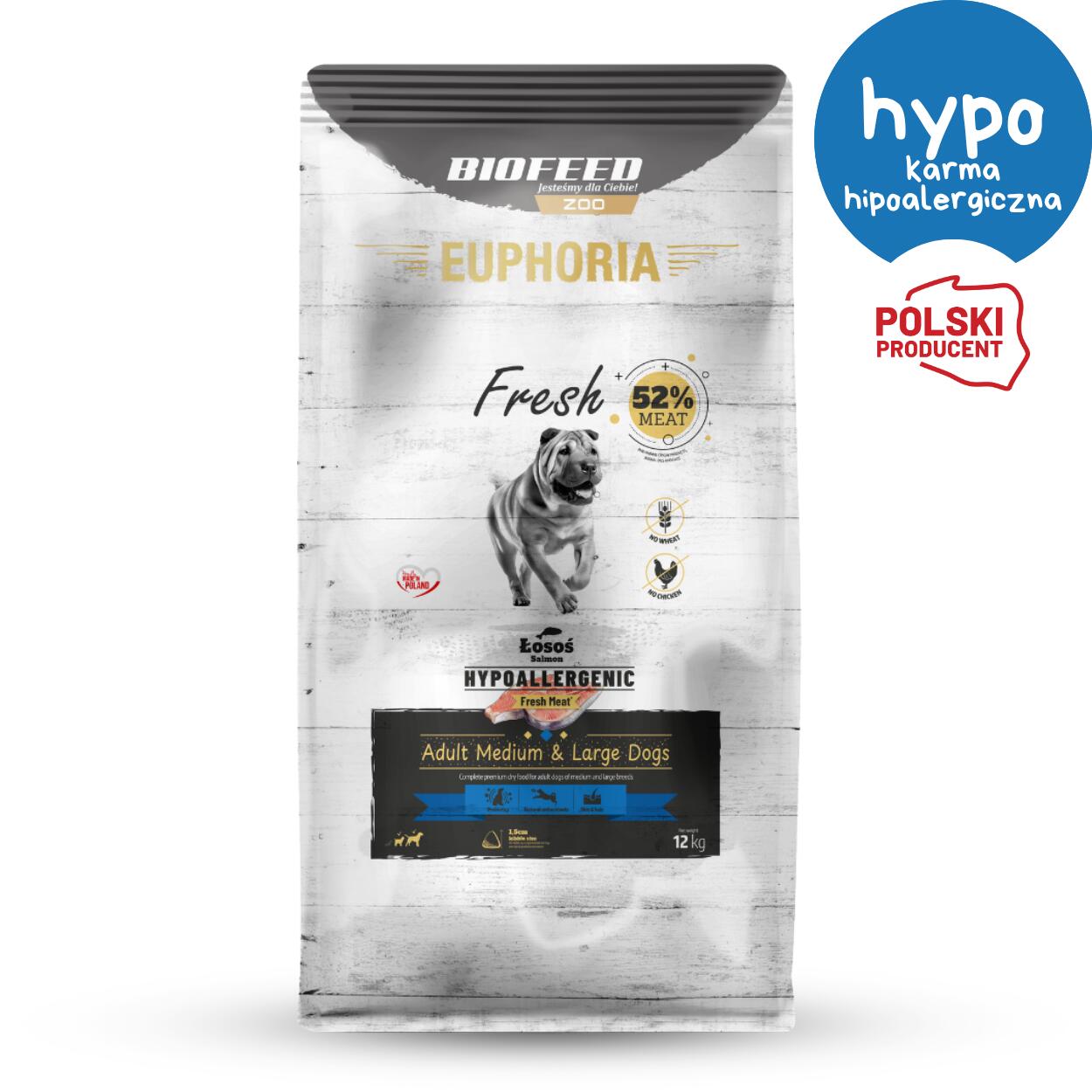 Karma dla psa BIOFEED hipoalergiczna średnie i duże rasy z łososiem 2 kg 1/1