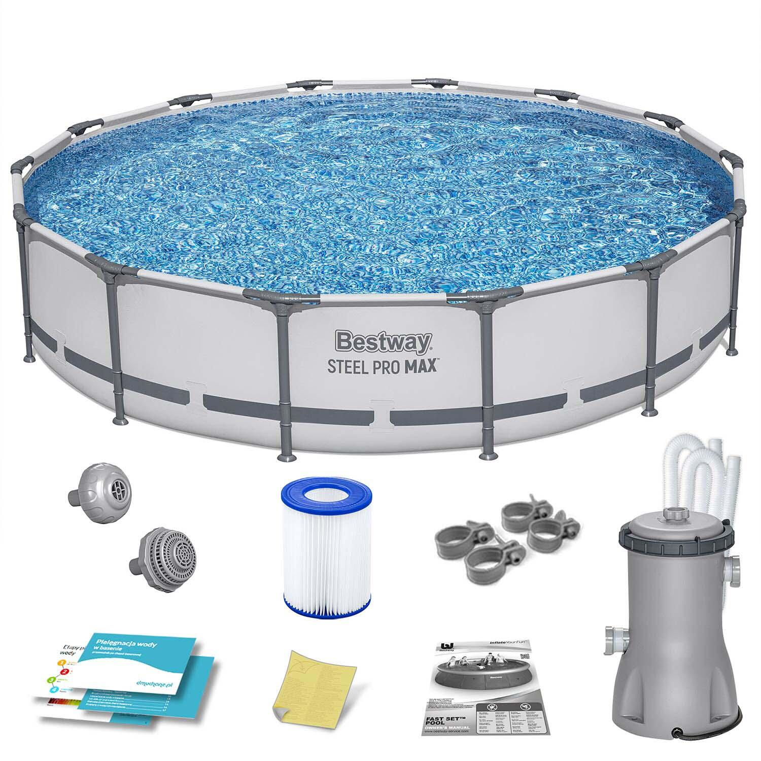 Basen stelażowy ogrodowy Bestway okrągły 427x84 cm zestaw 9w1 z pompą 2026 1/7