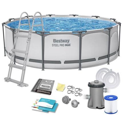 Basen stelażowy ogrodowy Bestway okrągły 366x100 cm zestaw 10w1