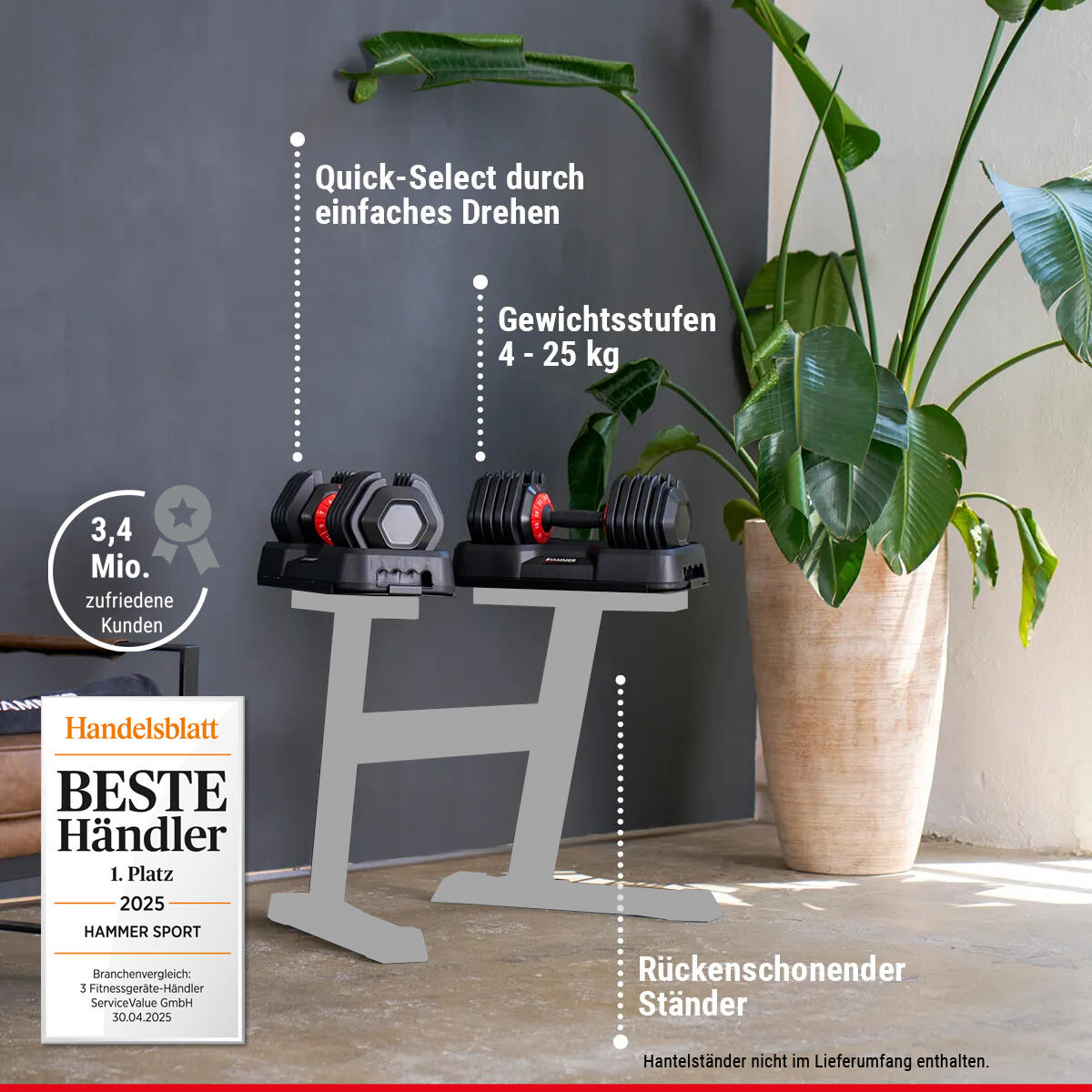 Hanteln StrongLock 4.0 Smartes Hantelsystem (2 x 25 kg) 4/7