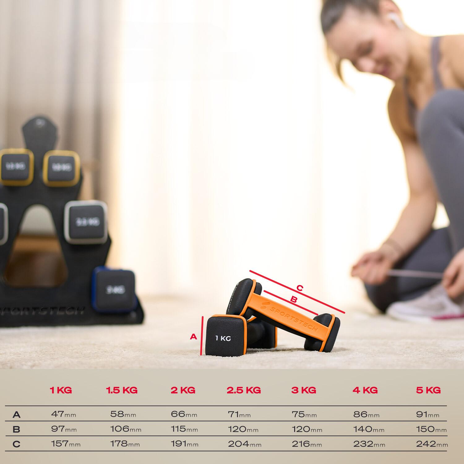 Set manubri Sportstech AH100 con impugnature e funzione push-up 7/7