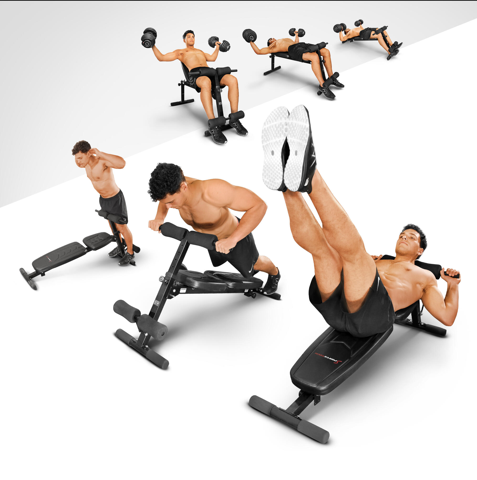 SPORTSTECH Banc De Musculation BRT500 - Pliable - 17+ possibilité d'exercices 3/7