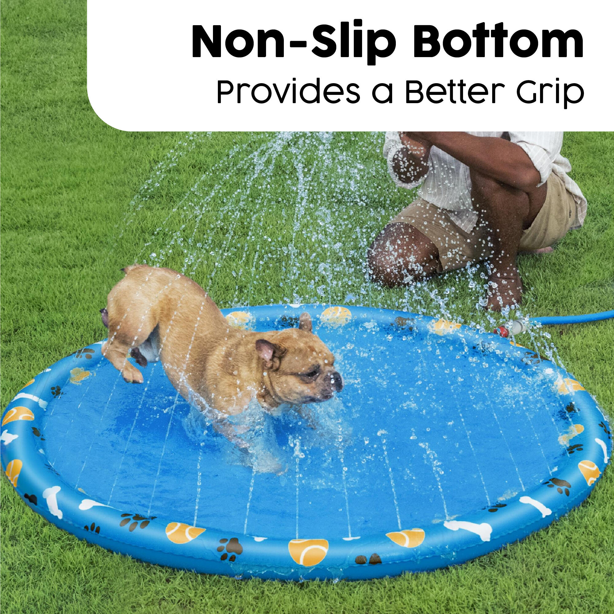 Bestway Dog Splash Pad, Non-Slip Sprinkler Mat for Dog Pool & Water Play 3/7