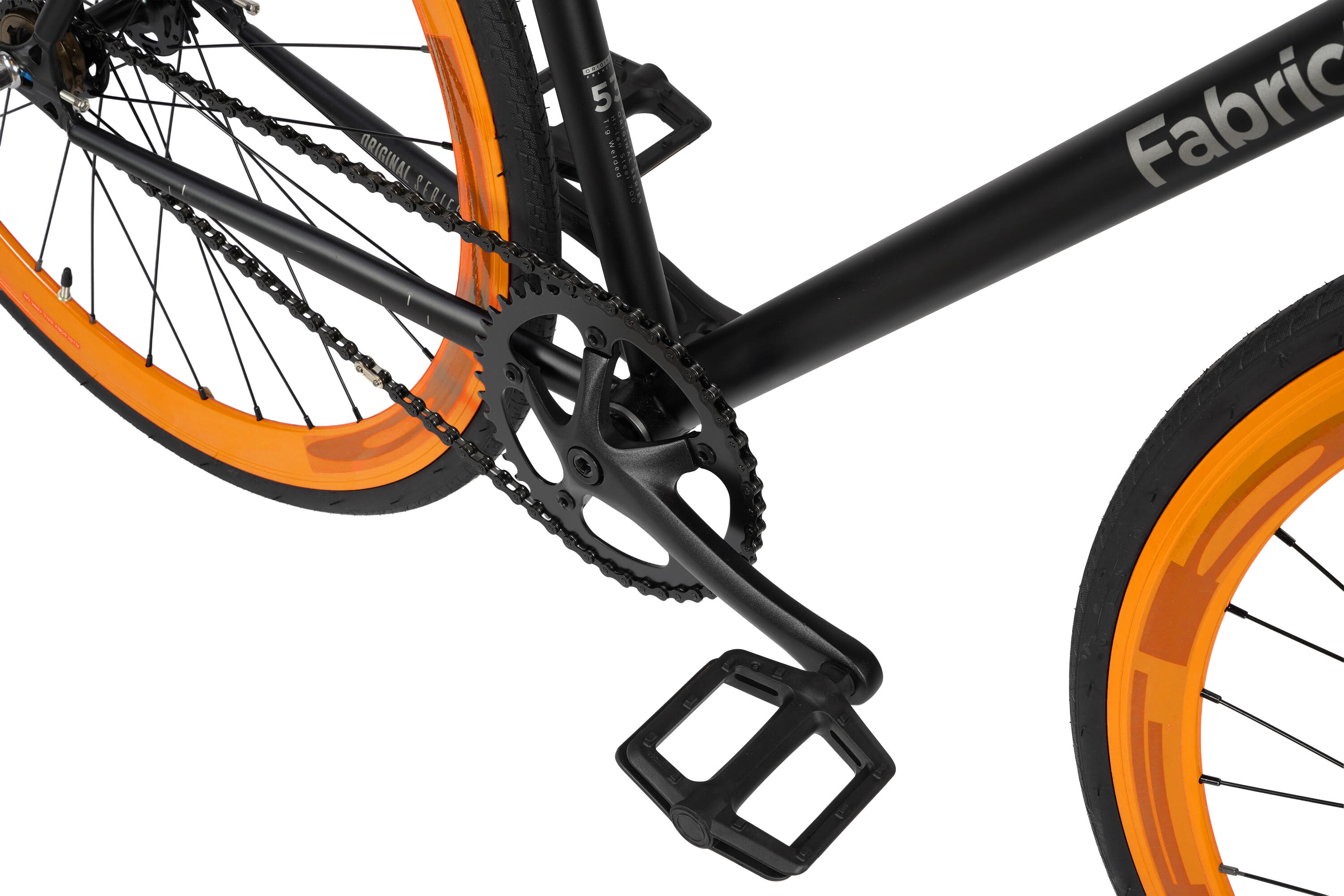 Vélo Fixie Original Hi-Ten Acier 28" -  Black & Orange 5/7