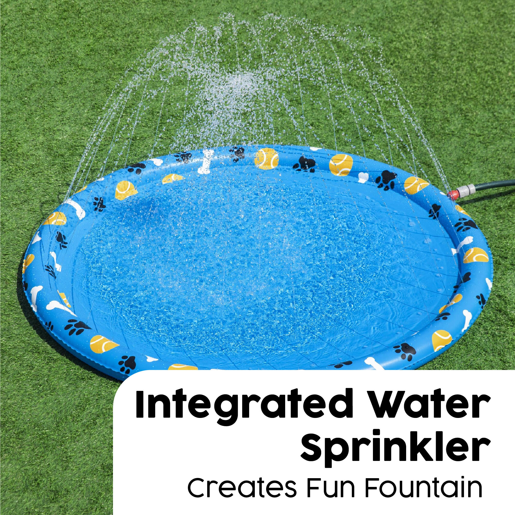 Bestway Dog Splash Pad, Non-Slip Sprinkler Mat for Dog Pool & Water Play 4/7