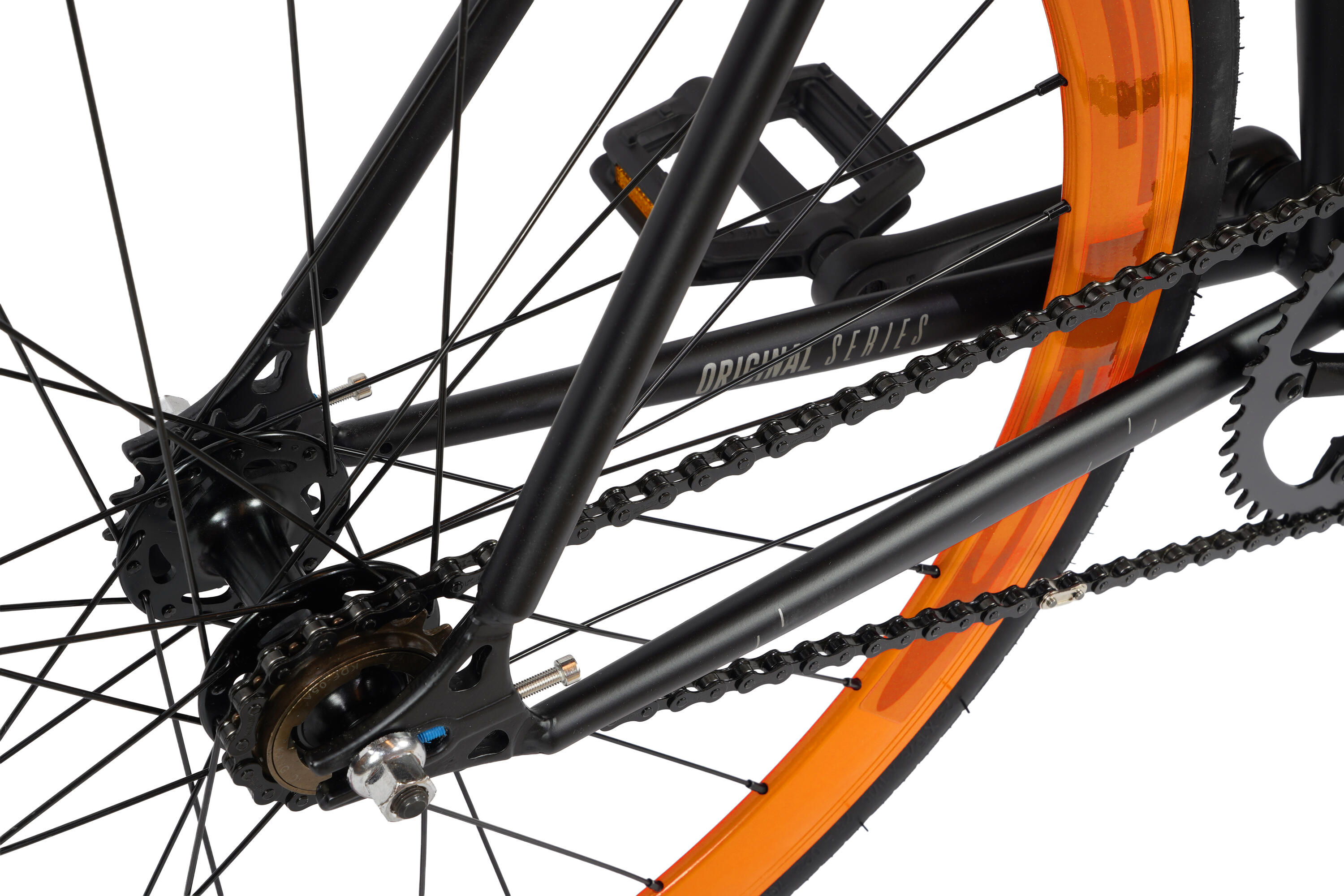 Vélo Fixie Original Hi-Ten Acier 28" -  Black & Orange 7/7