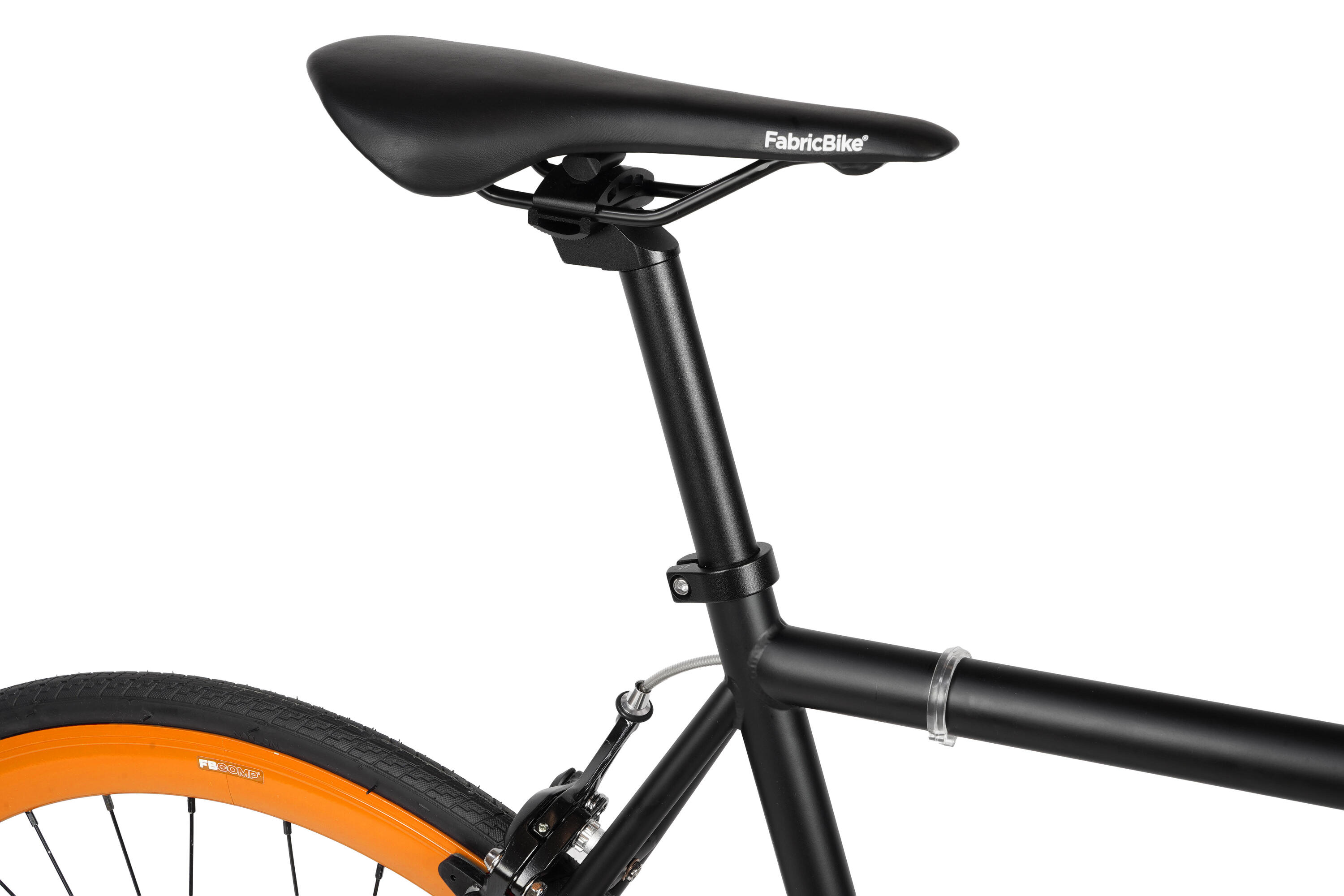 Fixie-Fahrrad Original Hi-Ten Stahlrahmen 28" - Black & Orange 6/7