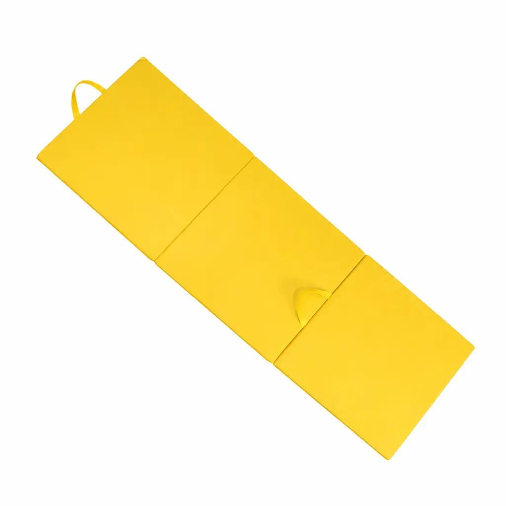 Унисекс Гимнастика дюшек 180x60x5cm сгъваем трисекционен Małpiszon Жълт