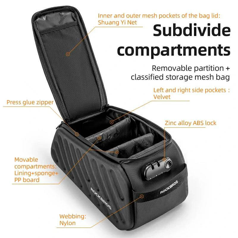 Sakwa, torba rowerowa na bagażnik Hard Shell EVA ROCKBROS wodoodporna 7,5 l 5/7