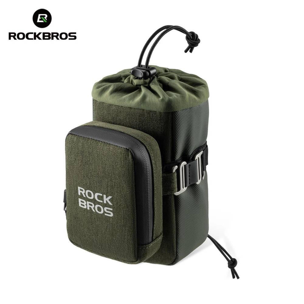 Sakwa, torba rowerowa 2 w 1 z regulowanym elastycznym paskiem ROCKBROS zielona 1/7