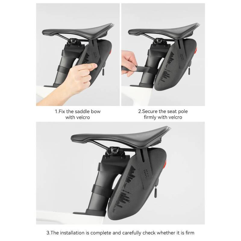 Sakwa podsiodłowa, torba rowerowa z tylną lampką LED Rockbros 30130088 7/7