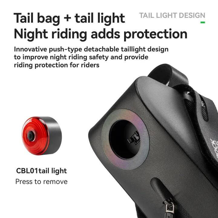 Sakwa podsiodłowa, torba rowerowa z tylną lampką LED Rockbros 30130088 4/7
