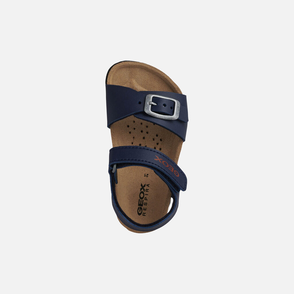Sandales Bébé B SANDAL CHALKI BOY Bleu Marine/Rouge Foncé 6/7