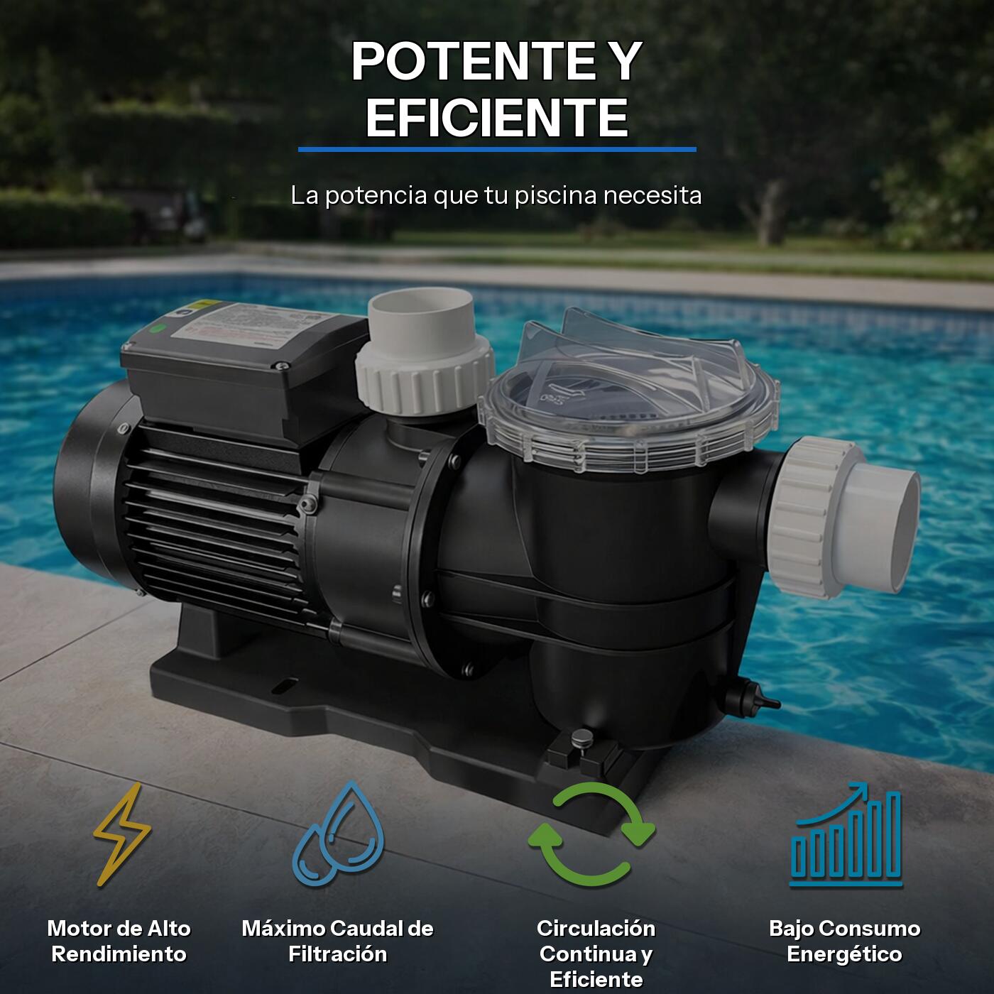 Nix Pool - Pompa per piscina X X 50M - 0.50 CV 2/7