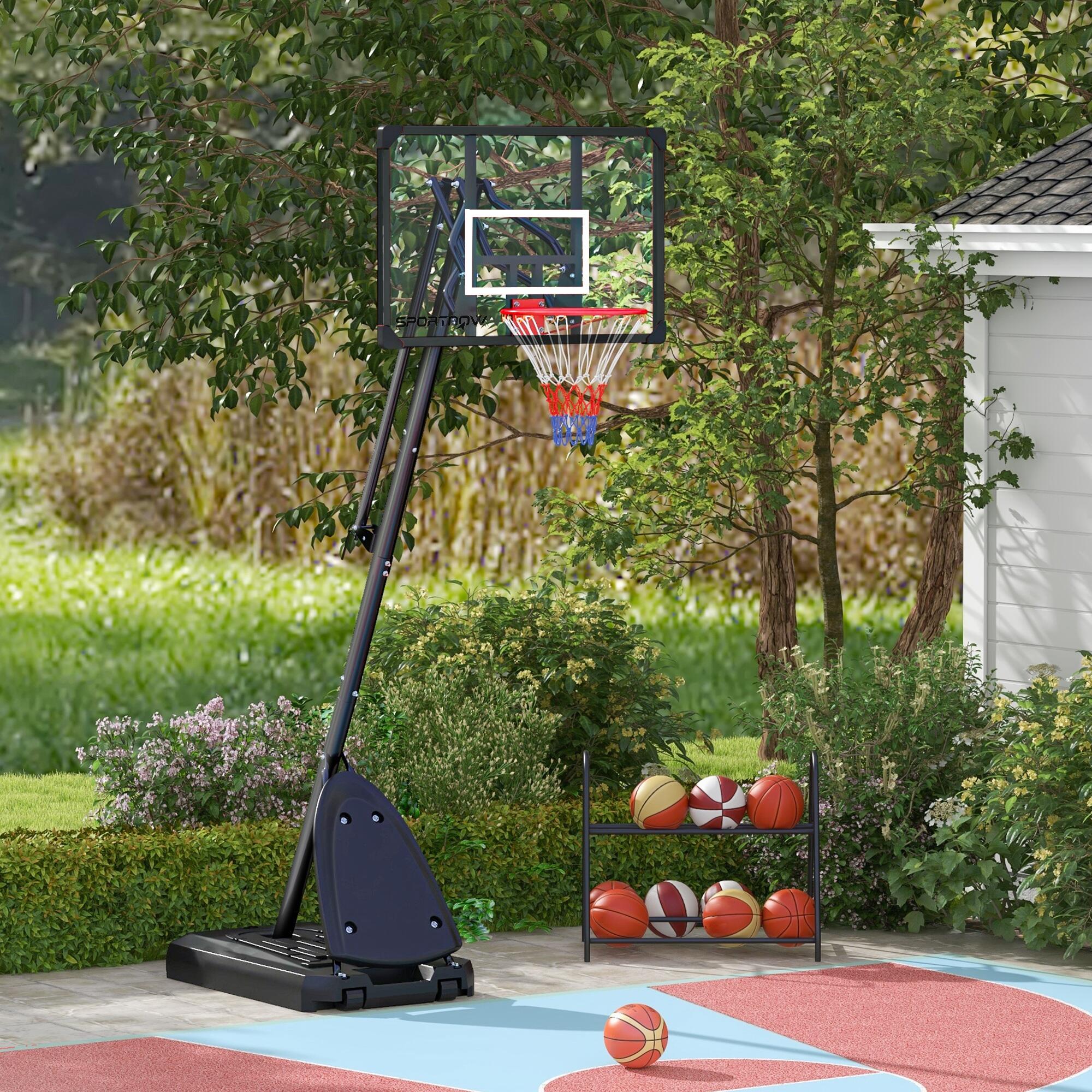 Tabela de Basquetebol SPORTNOW 111x70,5x293-350 cm Preto 5/6