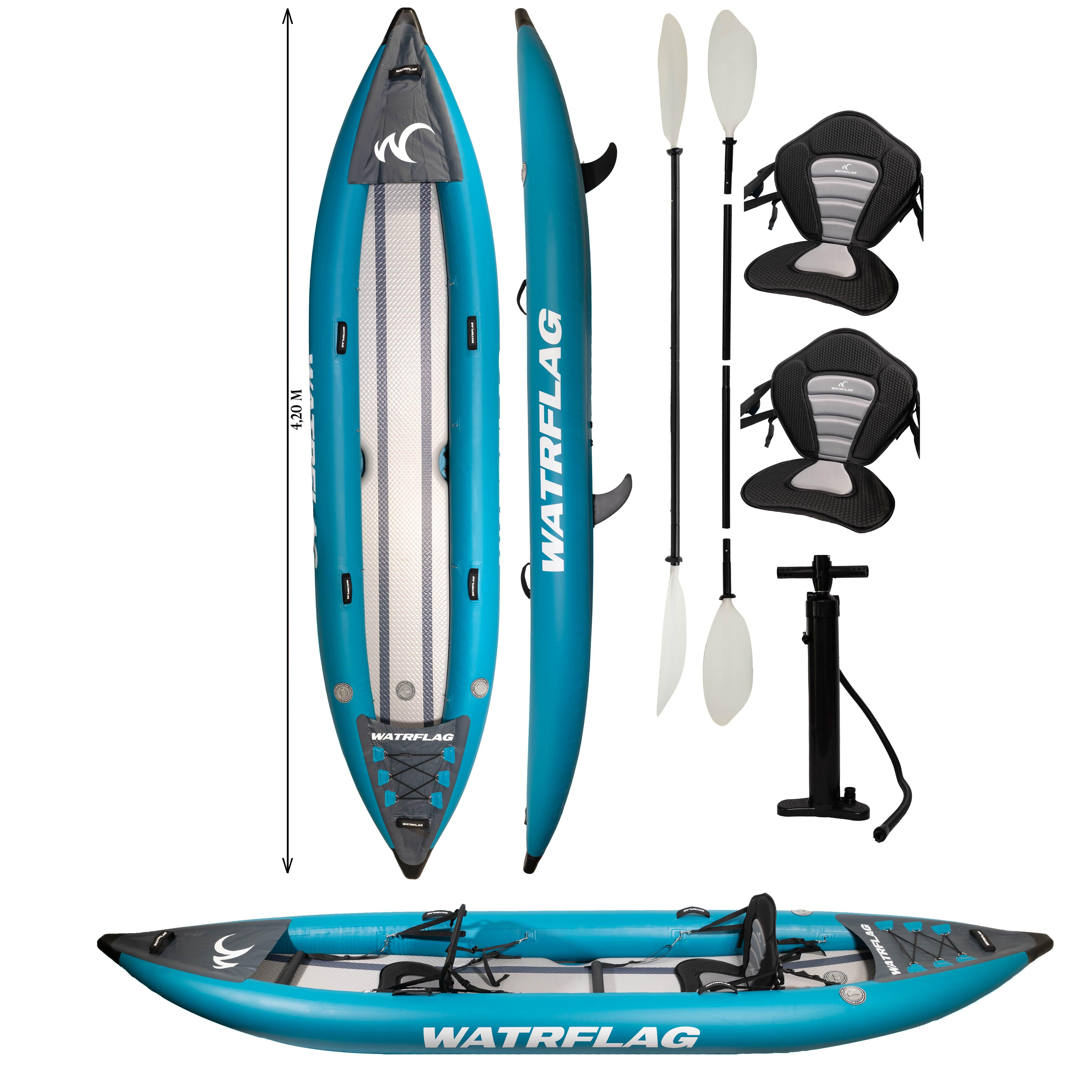 Kajak kajakarstwo Watrflag Solo Touring Kayak 320 Niebieski