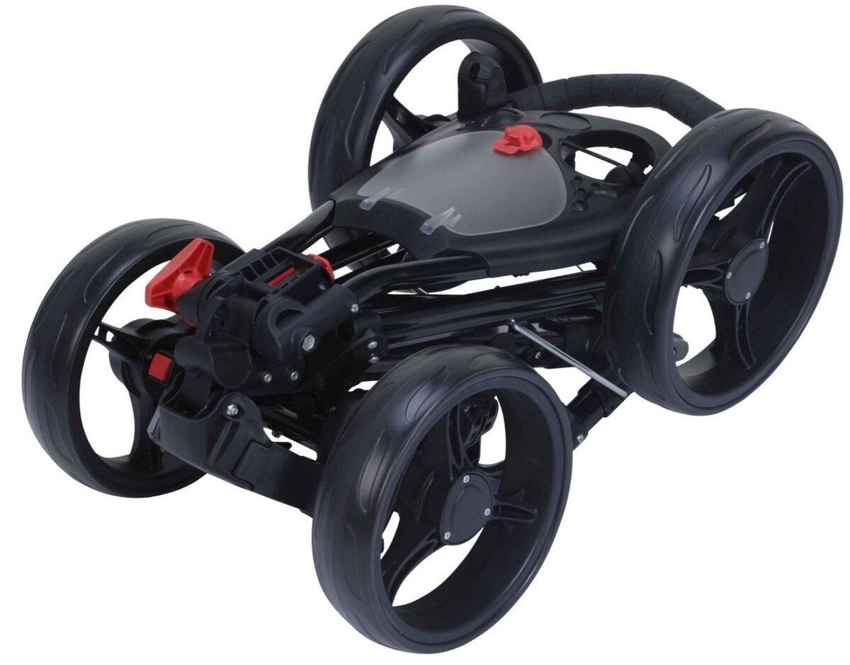 Fastfold - Golftrolley Quad - 4 wielen - Zwart - Met handrem - Extra compact 3/3
