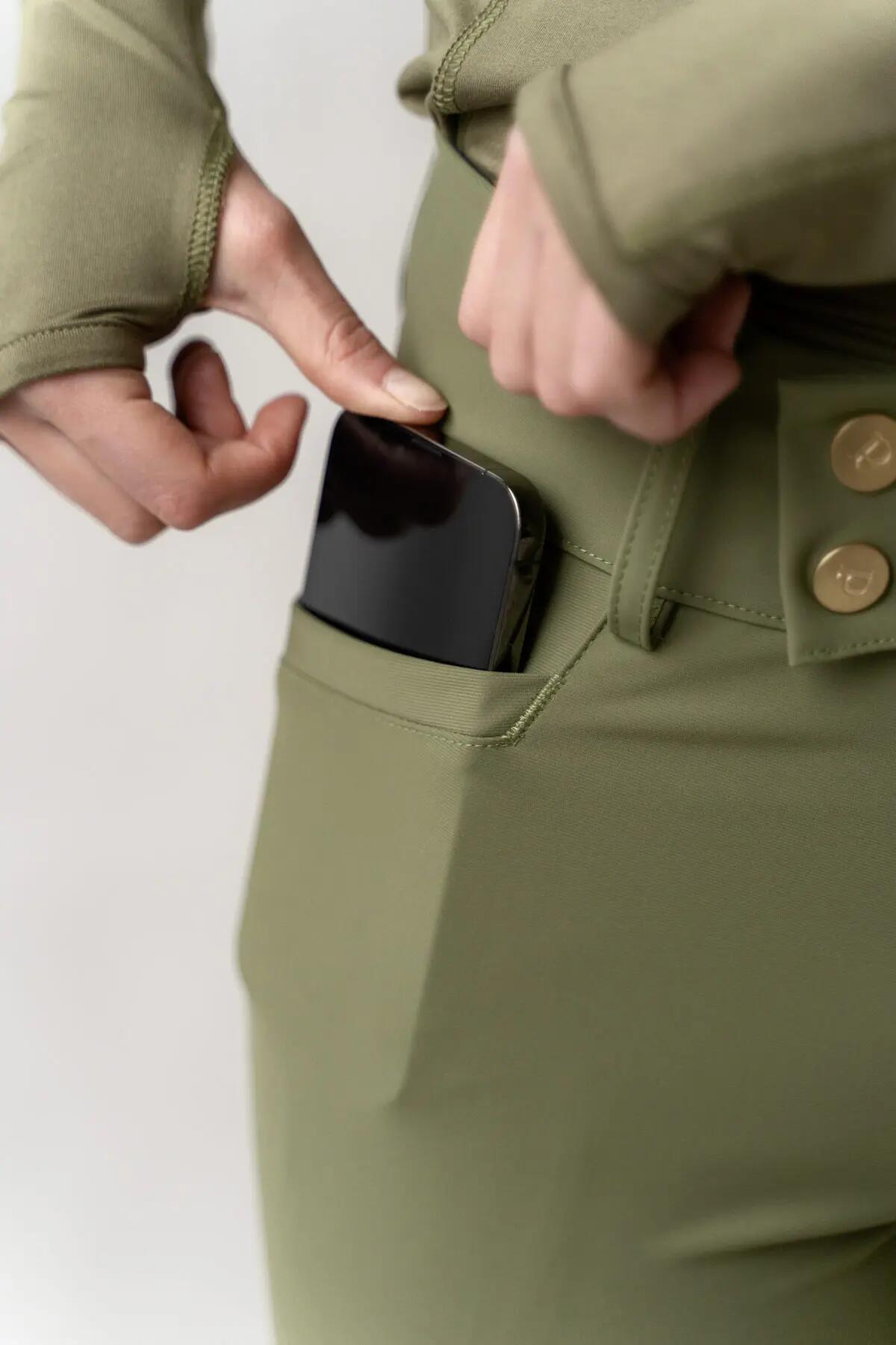 Pantalones de montar Nellie Classic, color oliva 2/7