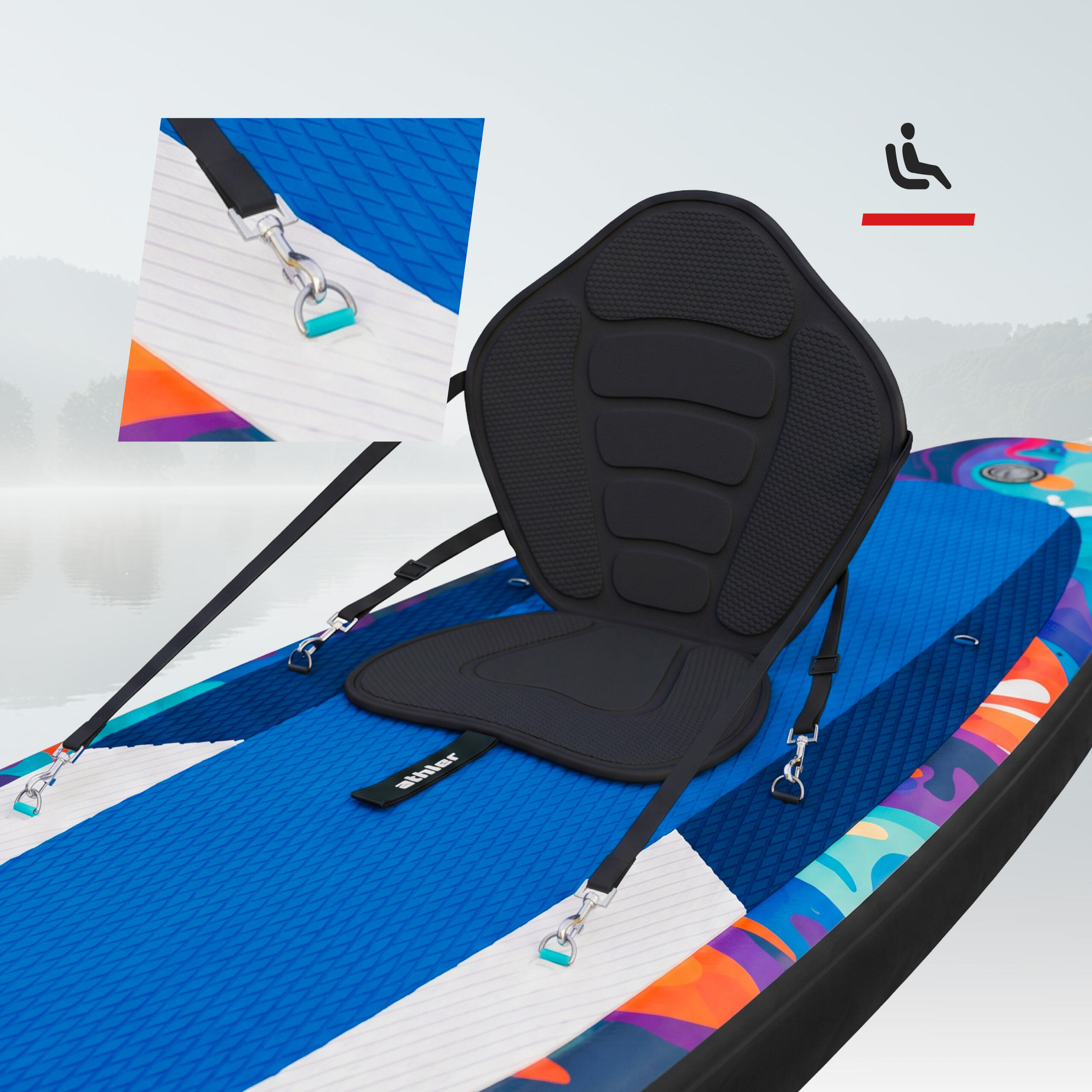 Planche de SUP gonflable Athler Cobia 320 Blue avec siège et pagaie 3/7