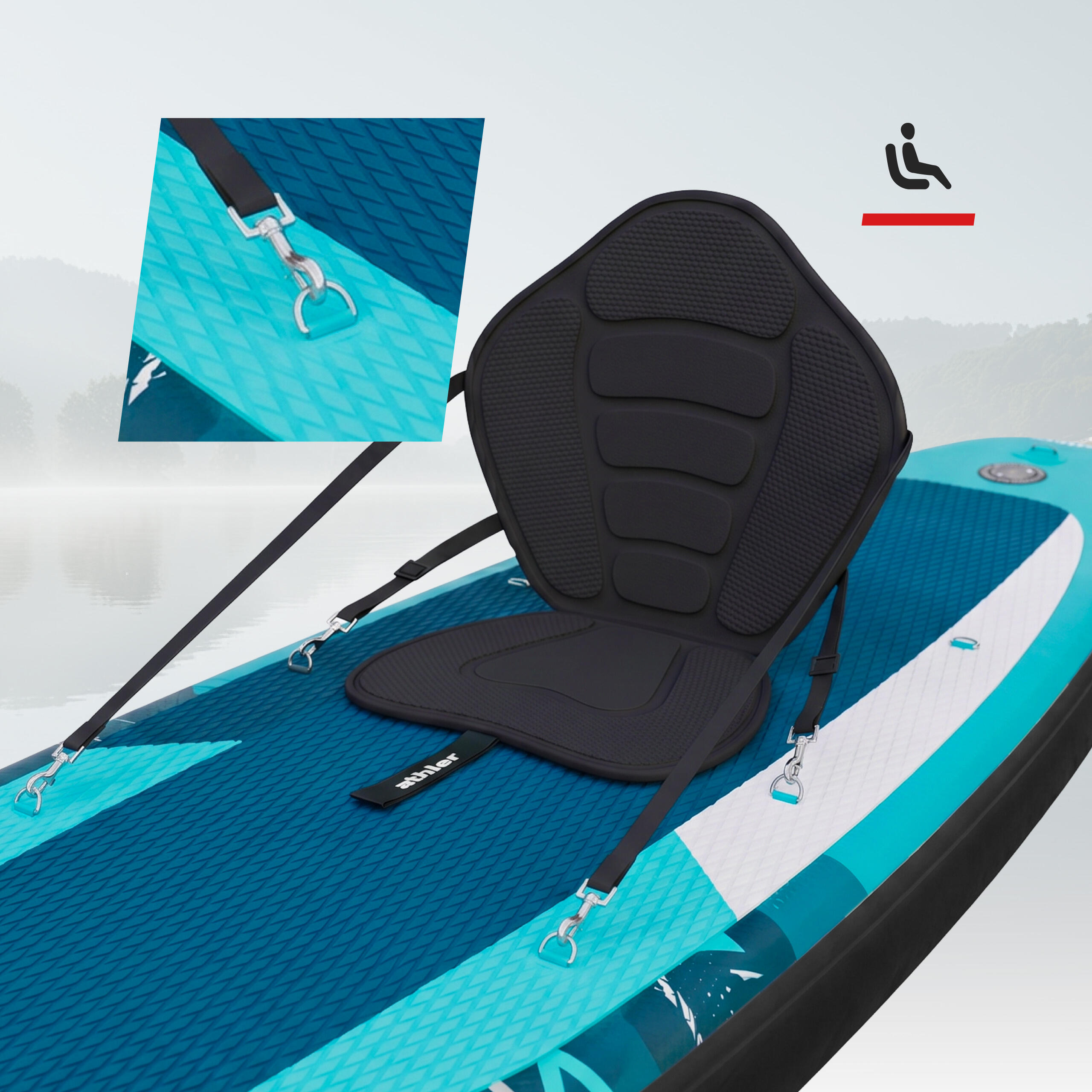 Planche de SUP gonflable Athler Zander 350 Green avec siège et pagaie 3/7