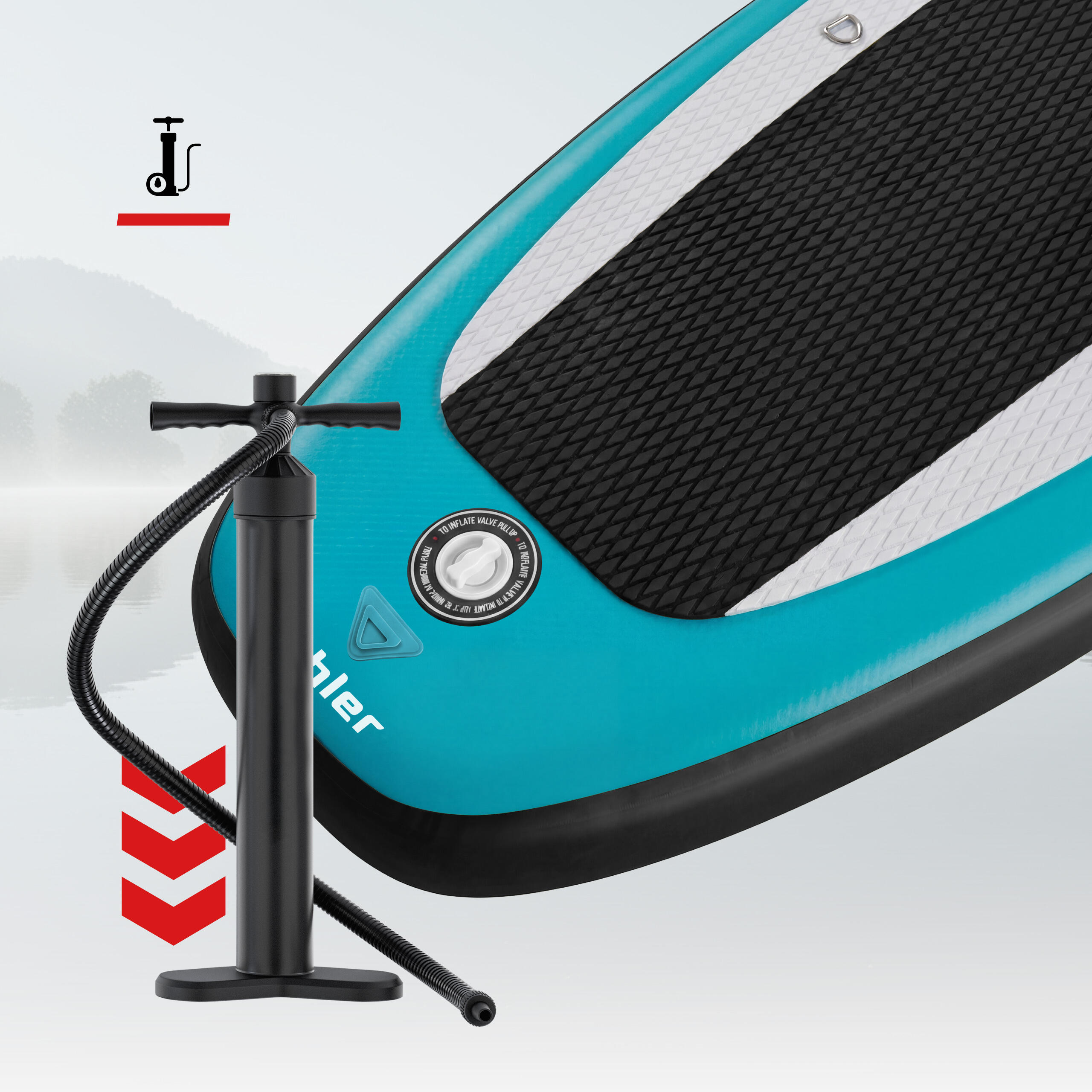 Planche de SUP gonflable Athler Zander 350 Green avec siège et pagaie 4/7