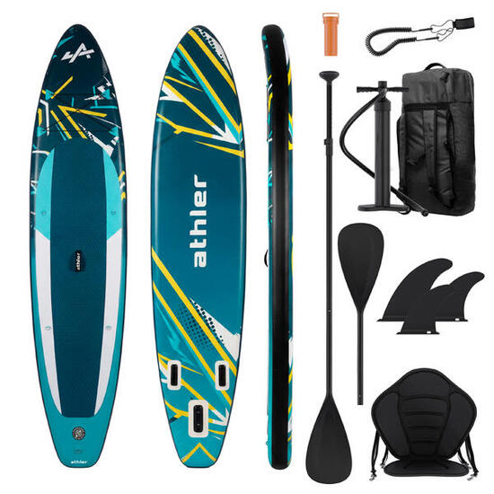 Planche de SUP gonflable Athler Zander 350 Green avec siège et pagaie