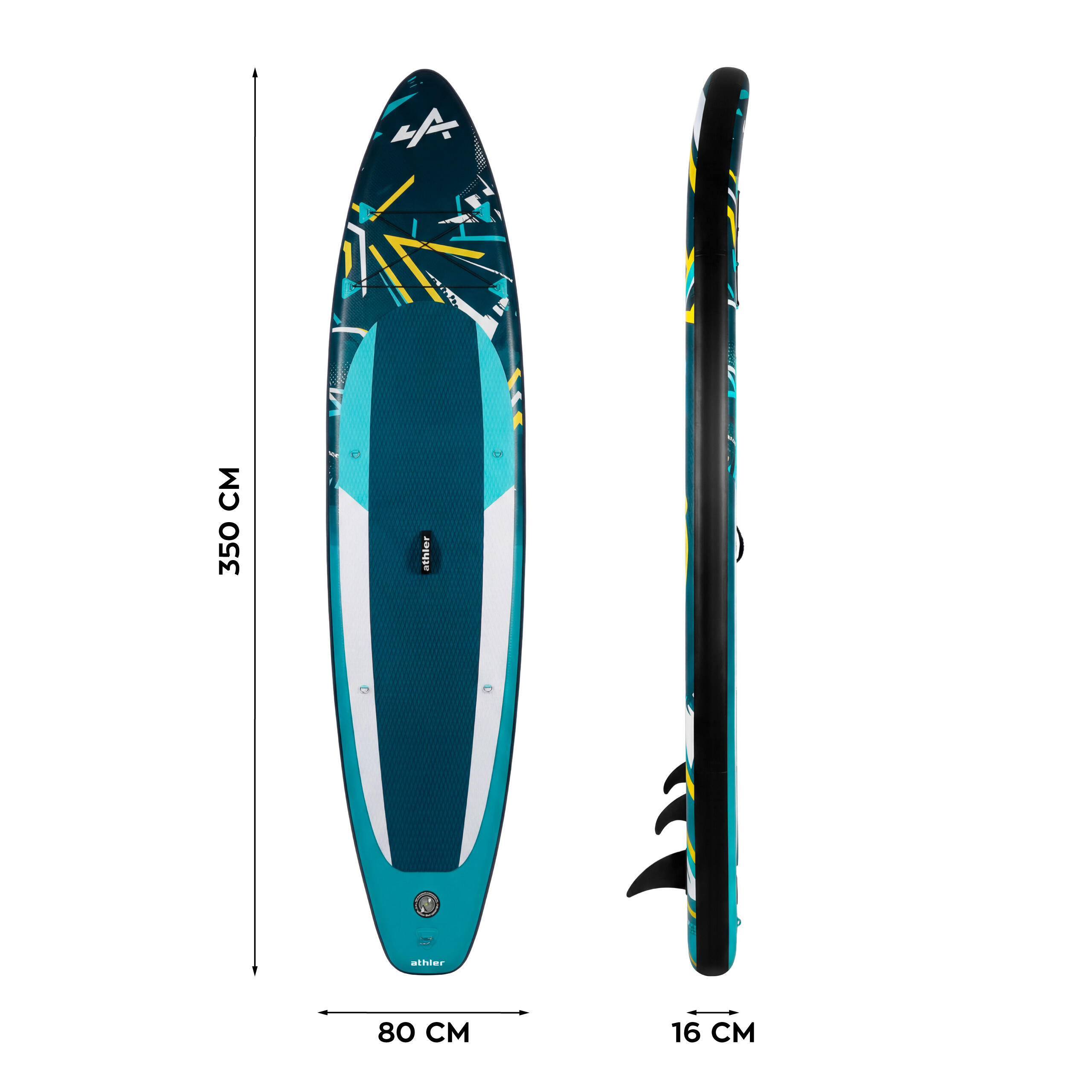 Planche de SUP gonflable Athler Zander 350 Green avec siège et pagaie 6/7