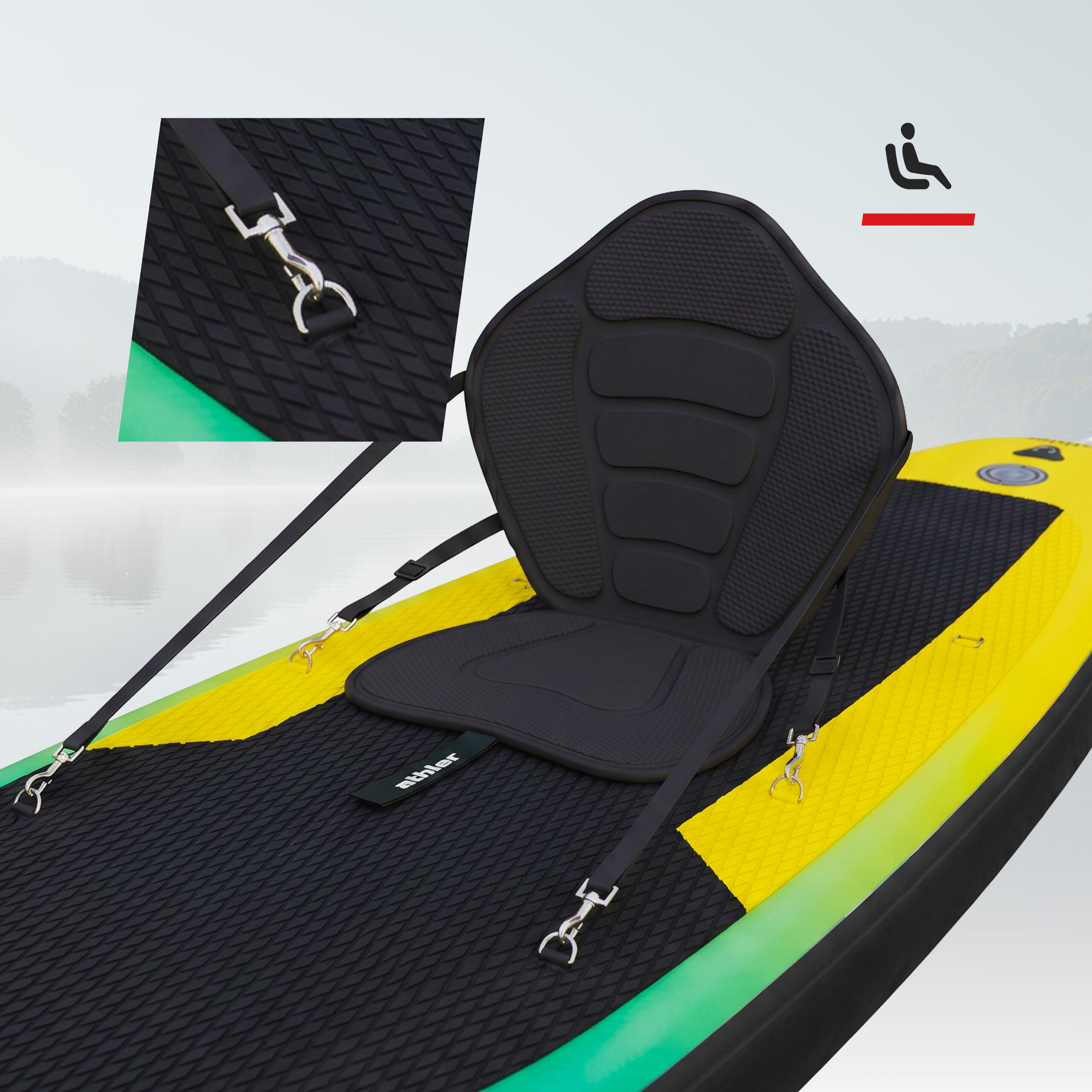 Planche de SUP gonflable Athler Cobia 320 Yellow avec siège et pagaie 3/7